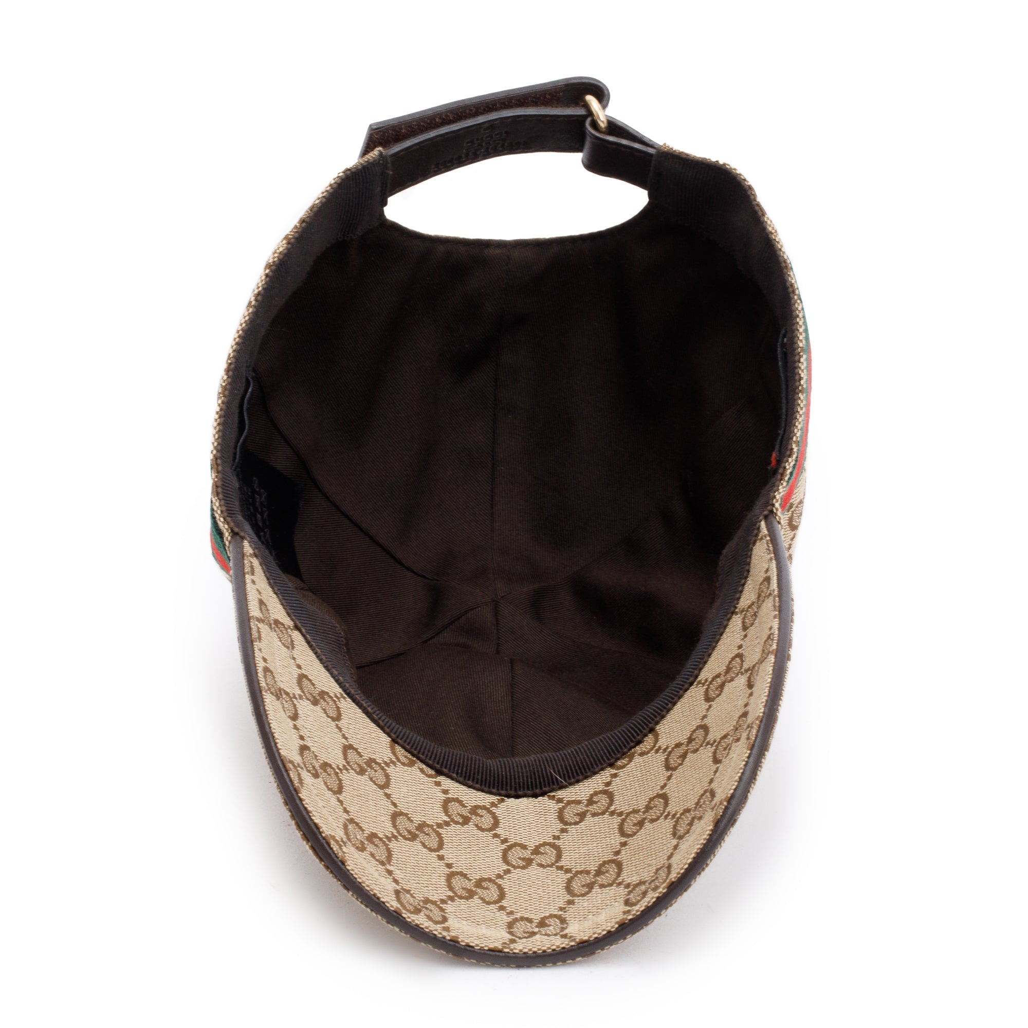 Gucci Original GG Canvas Baseball Hat with Web, Size M 58