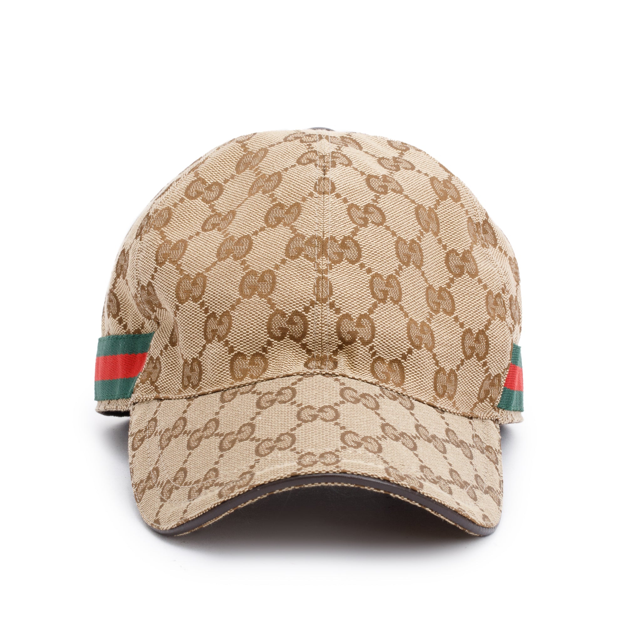 Gucci Original GG Canvas Baseball Hat with Web, Size M 58