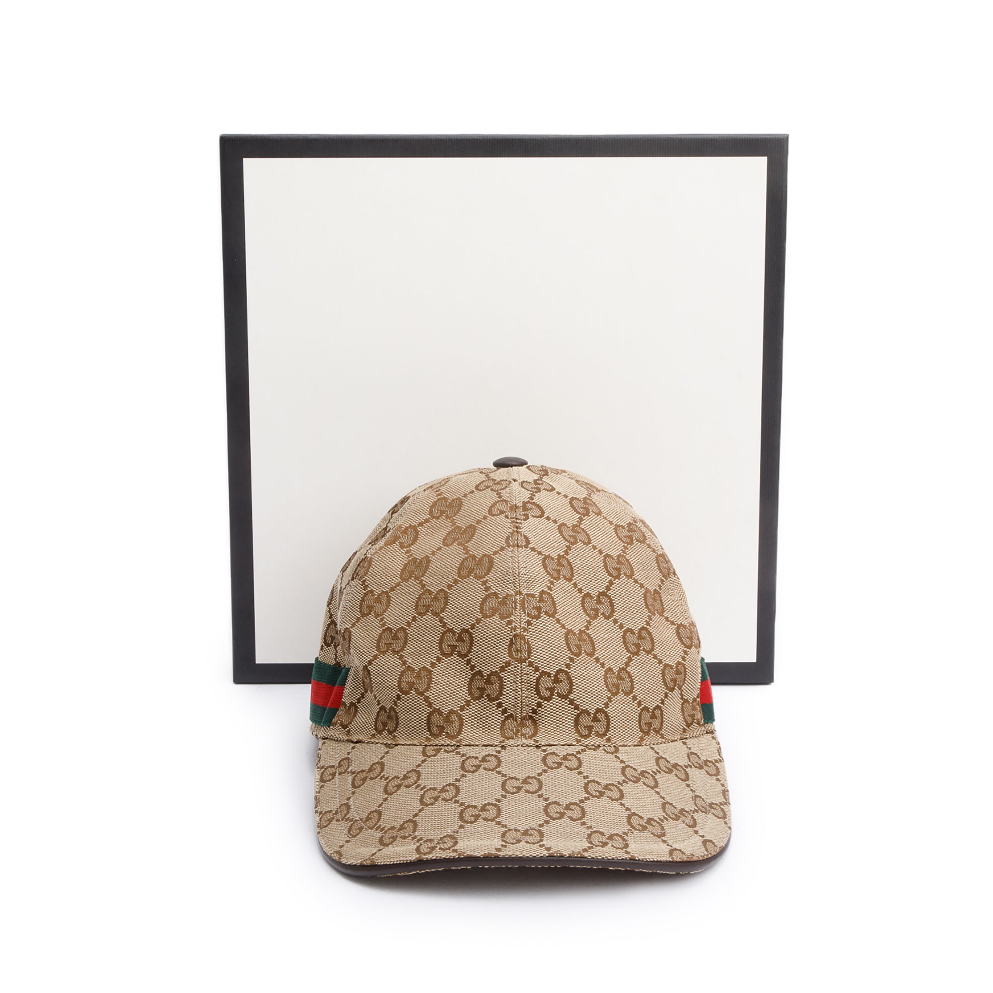 Gucci Original GG Canvas Baseball Hat with Web, Size S 57 w/ Box