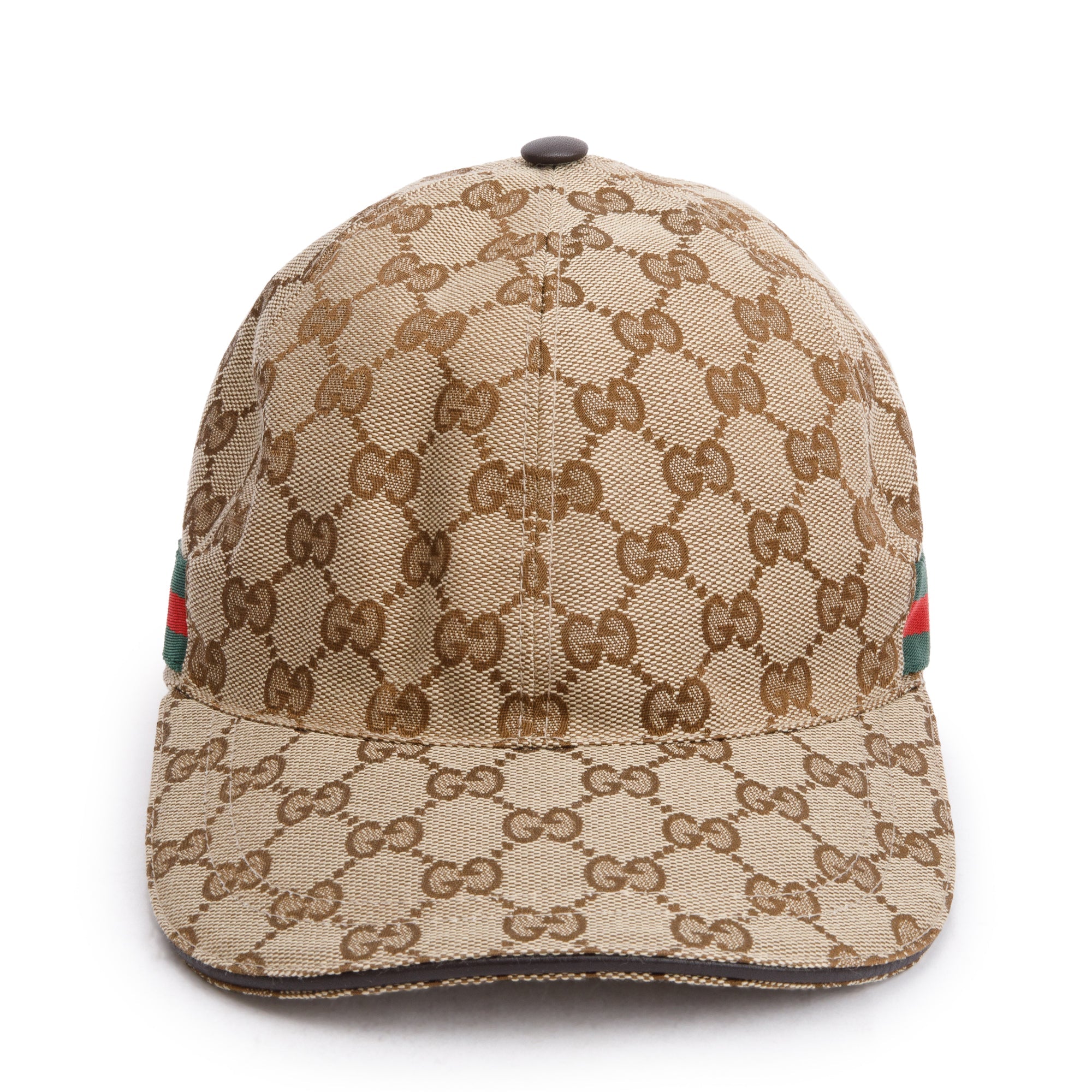 Gucci Original GG Canvas Baseball Hat with Web, Size S 57