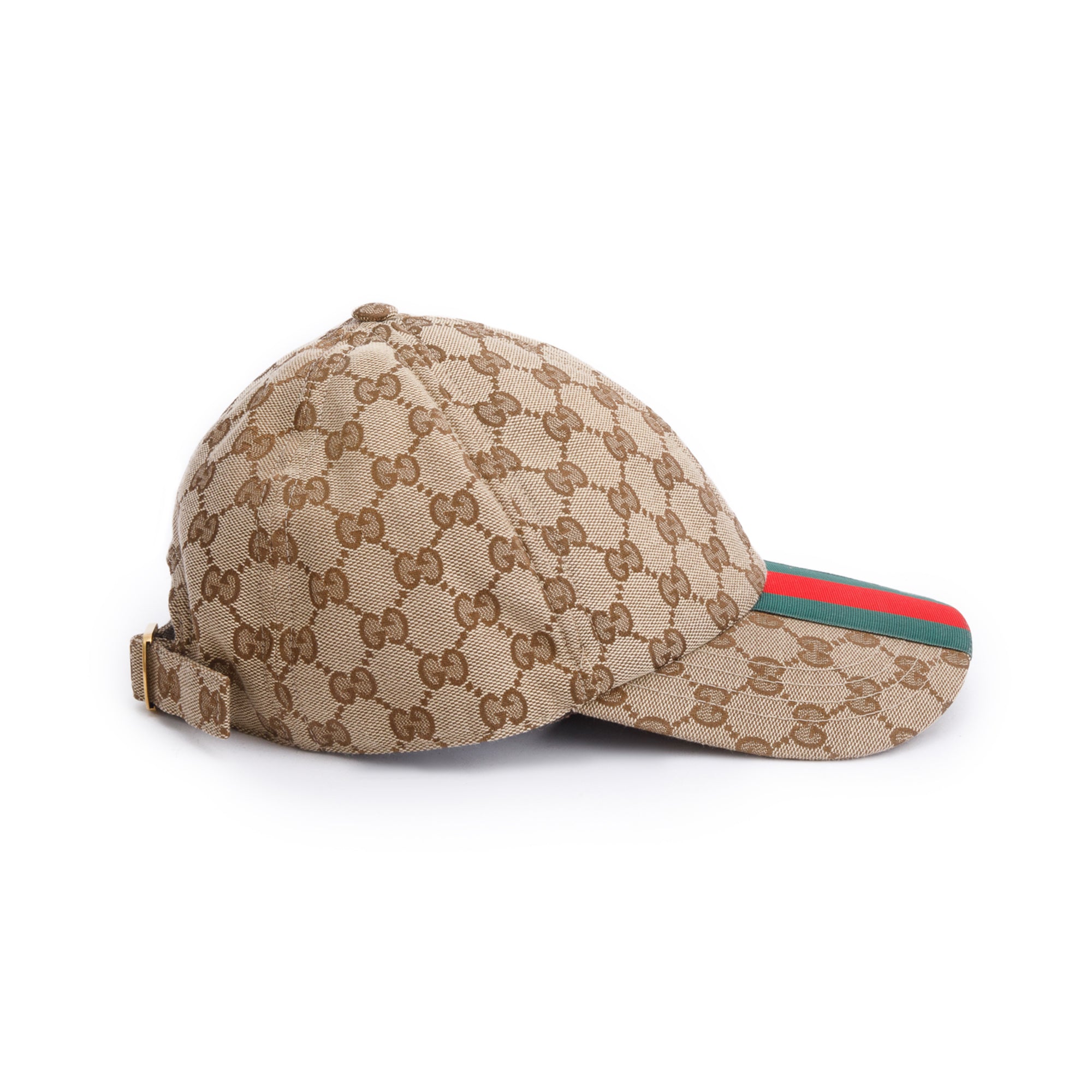 Gucci Original GG Canvas Baseball Hat with Web, Size XL 60