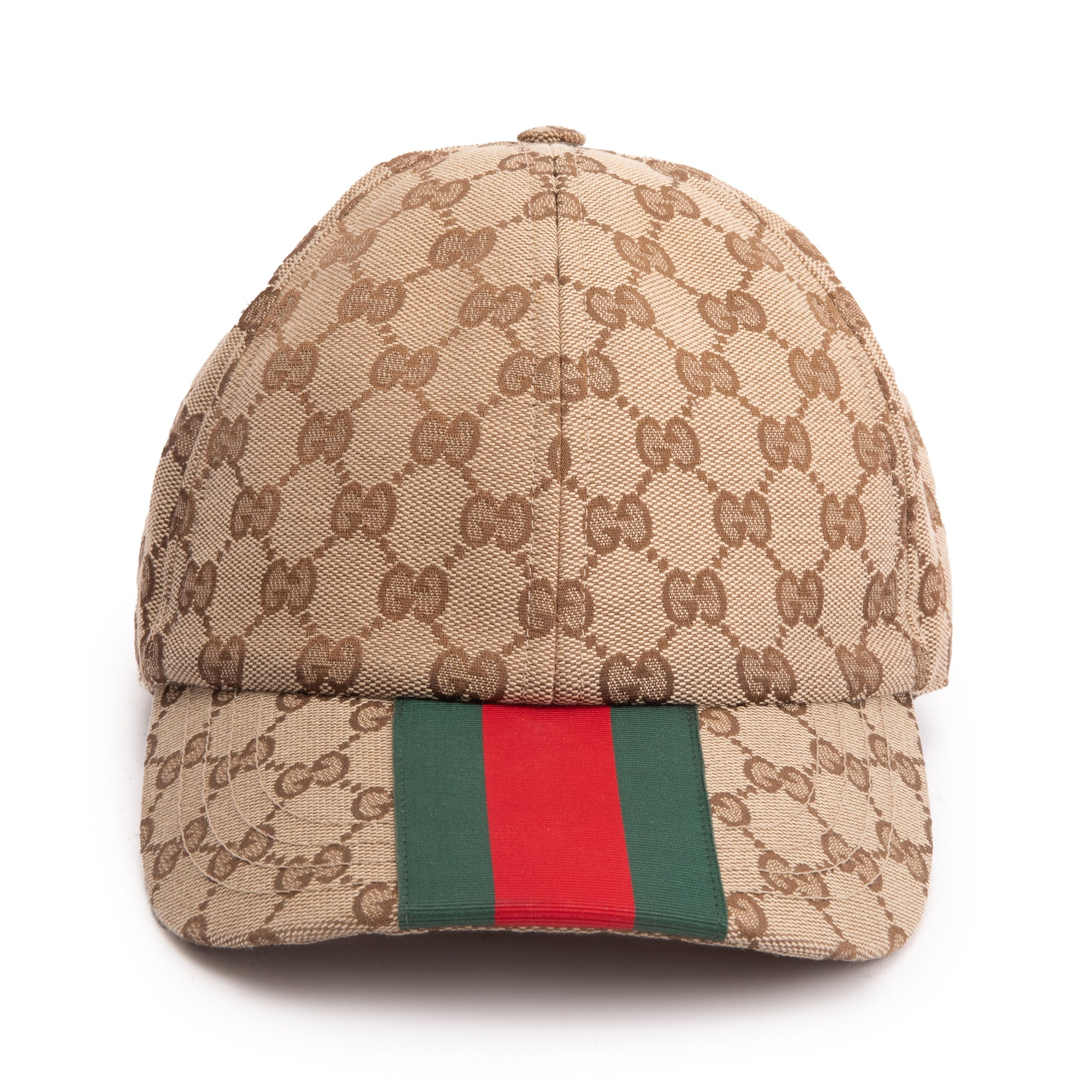 Gucci Original GG Canvas Baseball Hat with Web, Size XL 60 – OLIVER'S