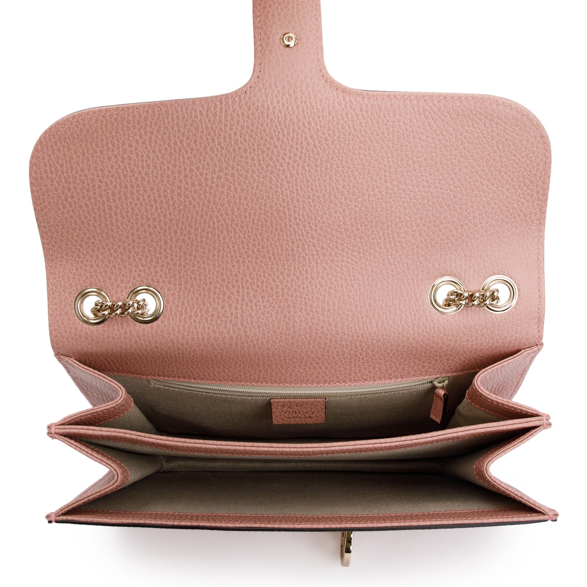 Gucci Pink Calfskin Leather Medium Dollar Interlocking GG Shoulder Bag w/ Box