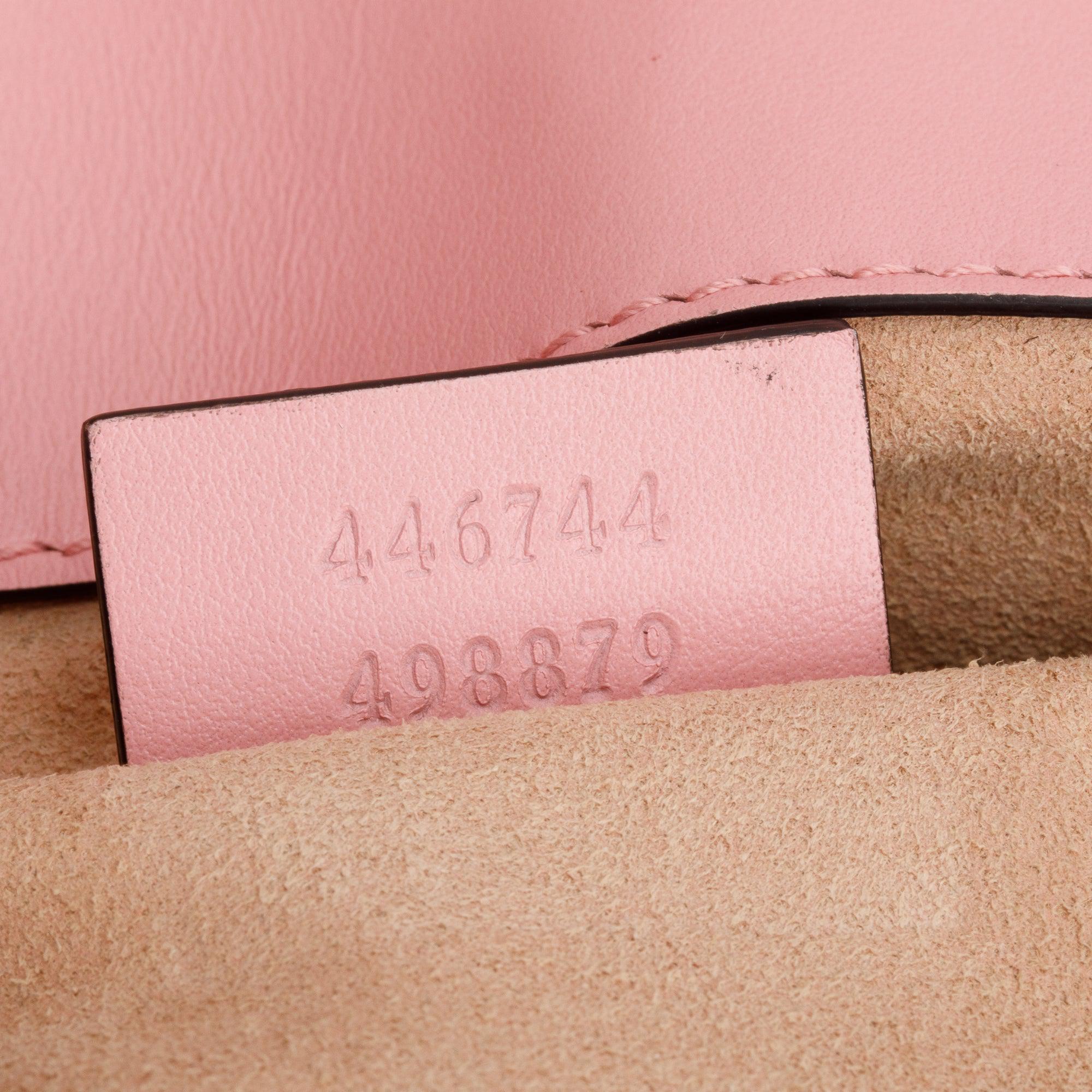 Gucci Pink Calfskin Matelasse GG Marmont Mini Shoulder Bag