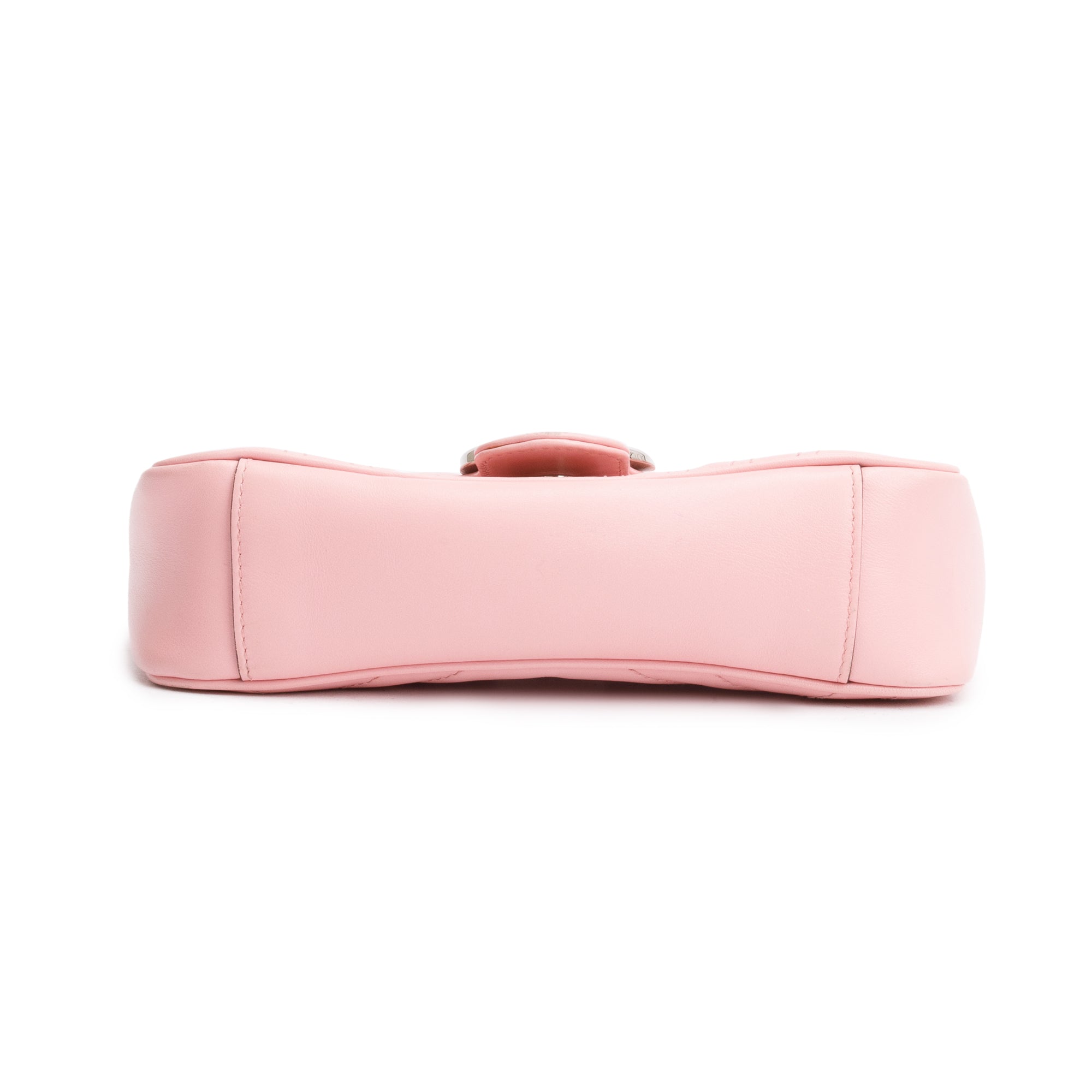 Gucci Pink Calfskin Matelasse GG Marmont Mini Shoulder Bag