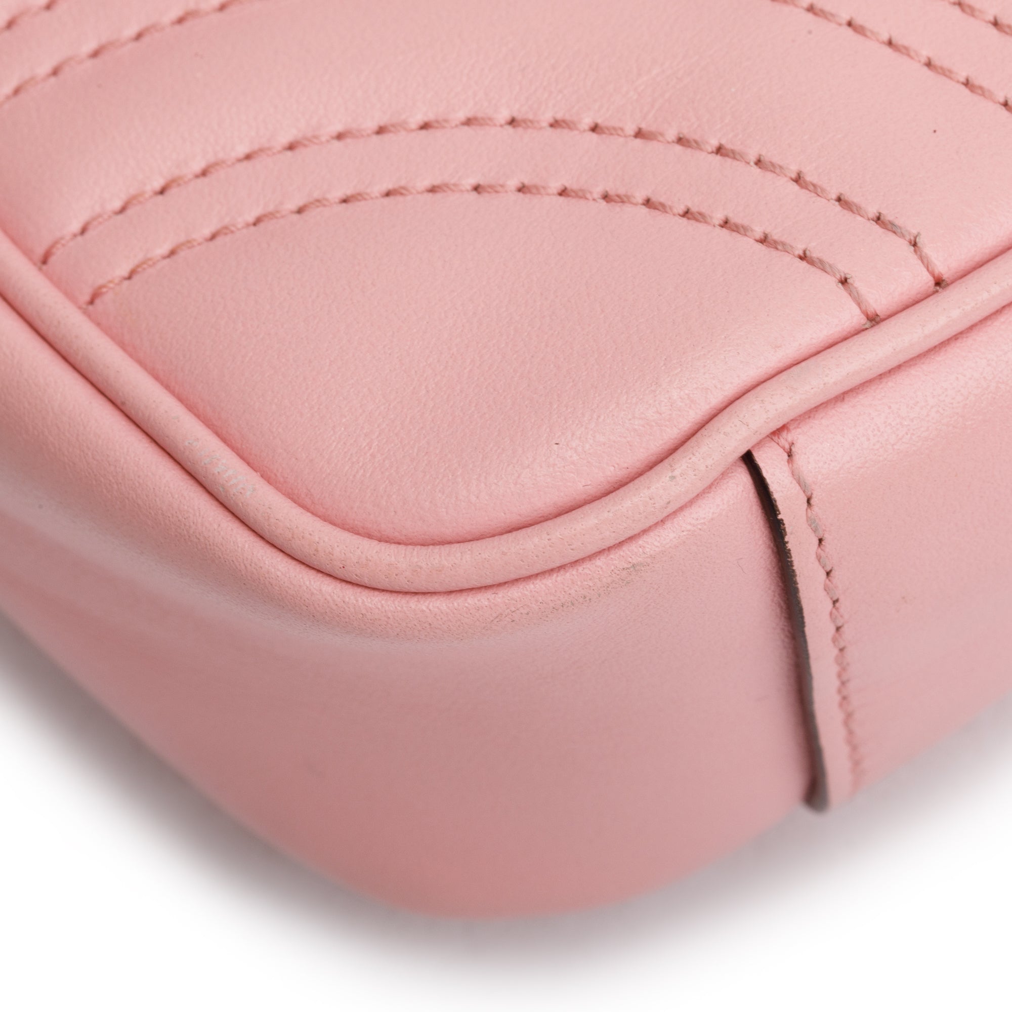 Gucci Pink Calfskin Matelasse GG Marmont Mini Shoulder Bag