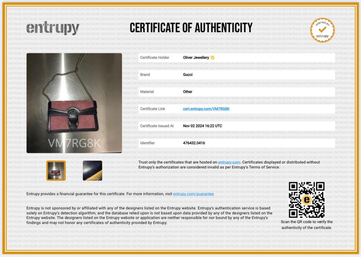 Gucci Pink Corduroy Navy Leather Dionysus Super Mini Bag w/ Box