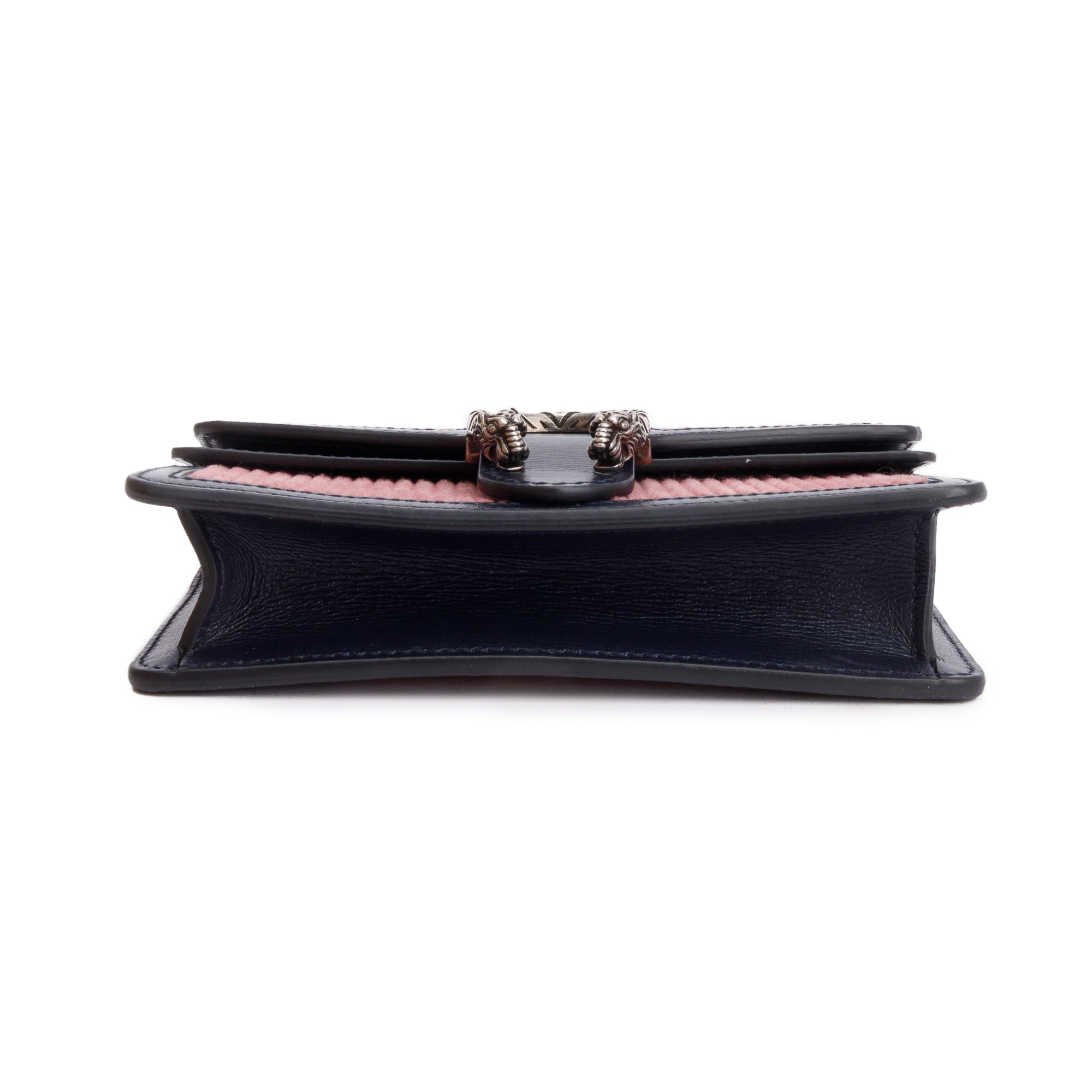 Gucci Pink Corduroy Navy Leather Dionysus Super Mini Bag w/ Box