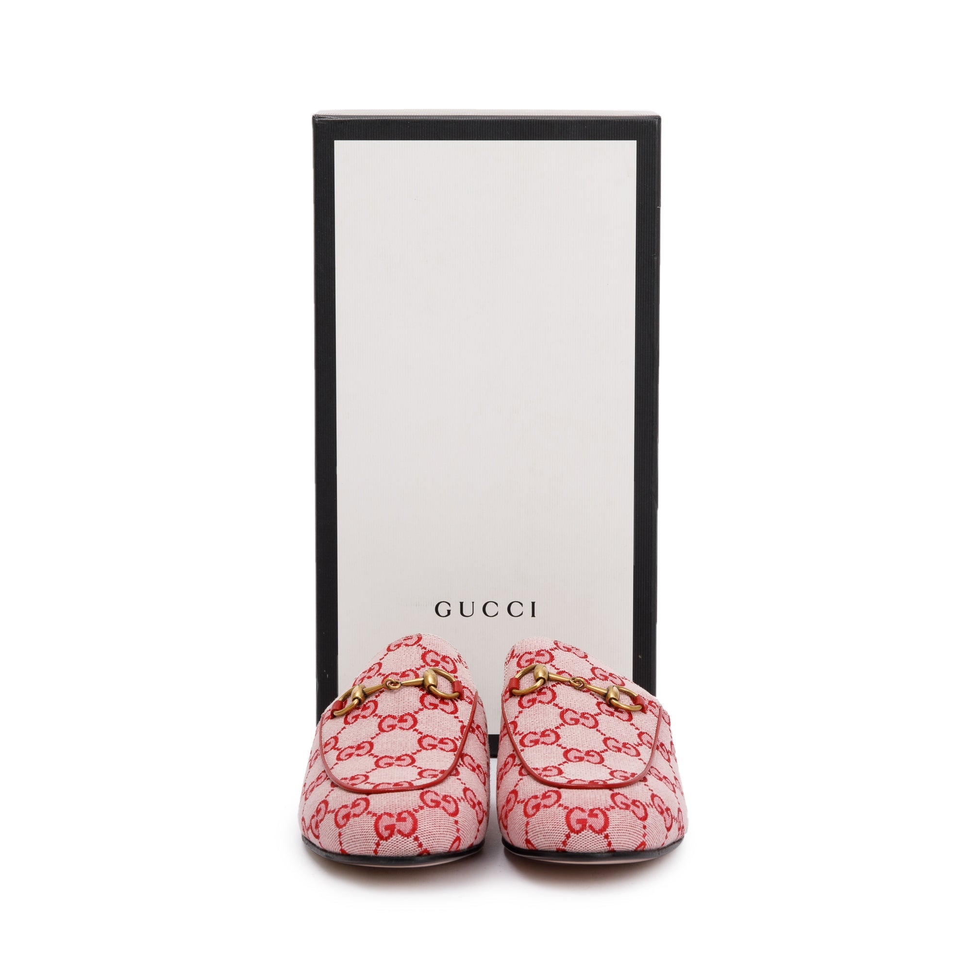Gucci Pink GG Canvas Princetown Slipper, Size 37.5 w/ Box