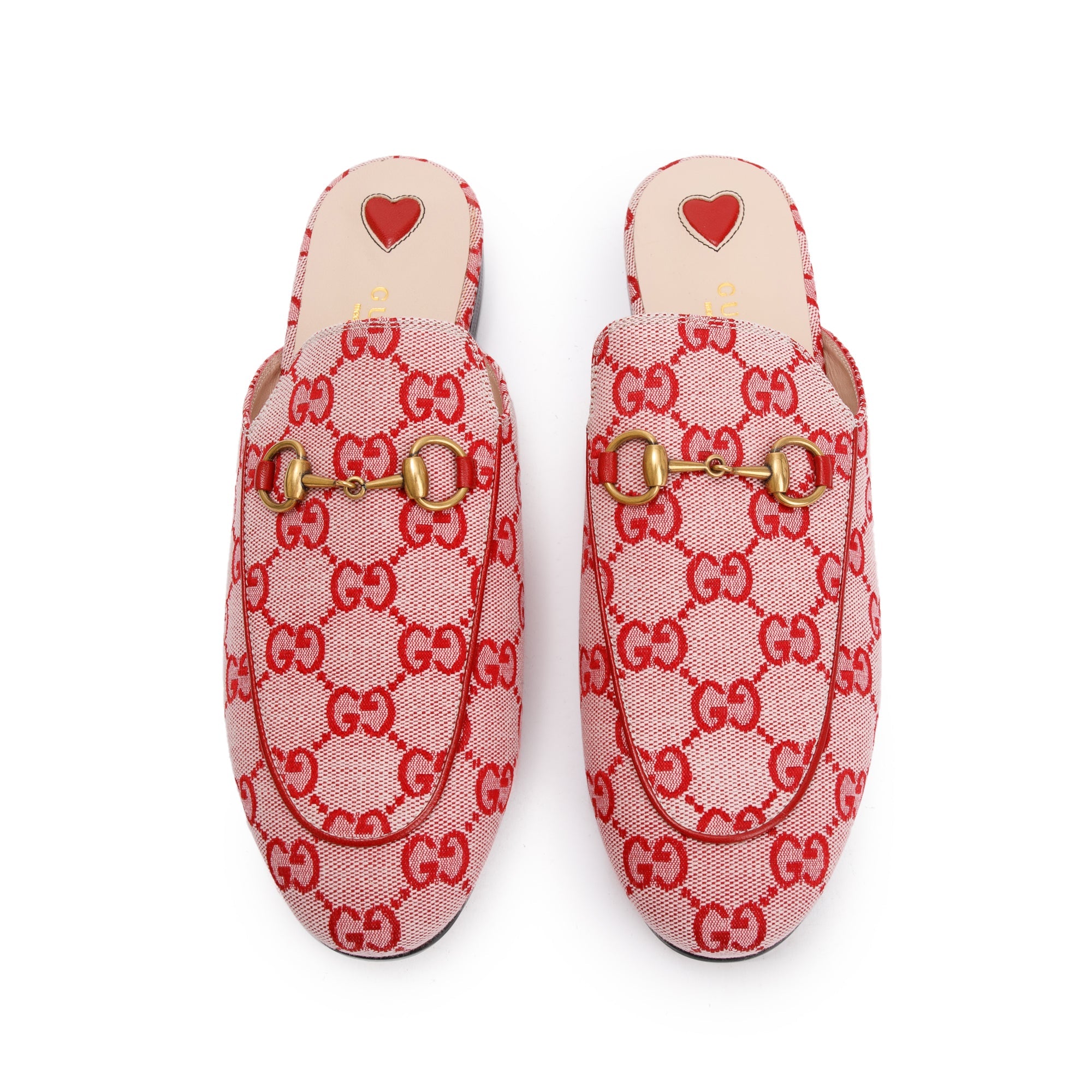 Gucci Pink GG Canvas Princetown Slipper, Size 37.5 w/ Box