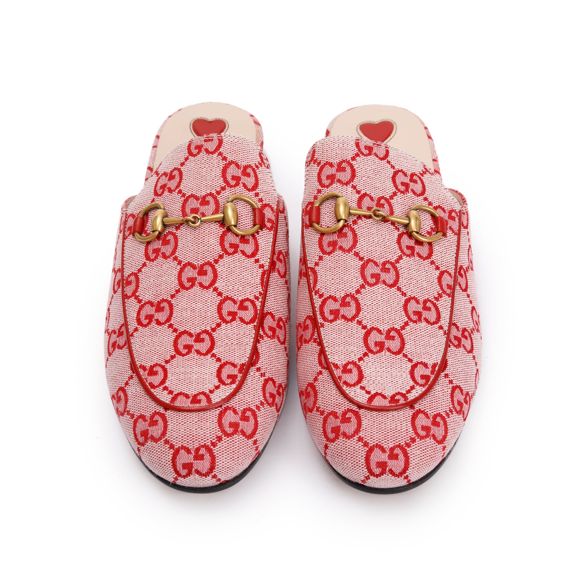 Gucci Pink GG Canvas Princetown Slipper, Size 37.5 w/ Box