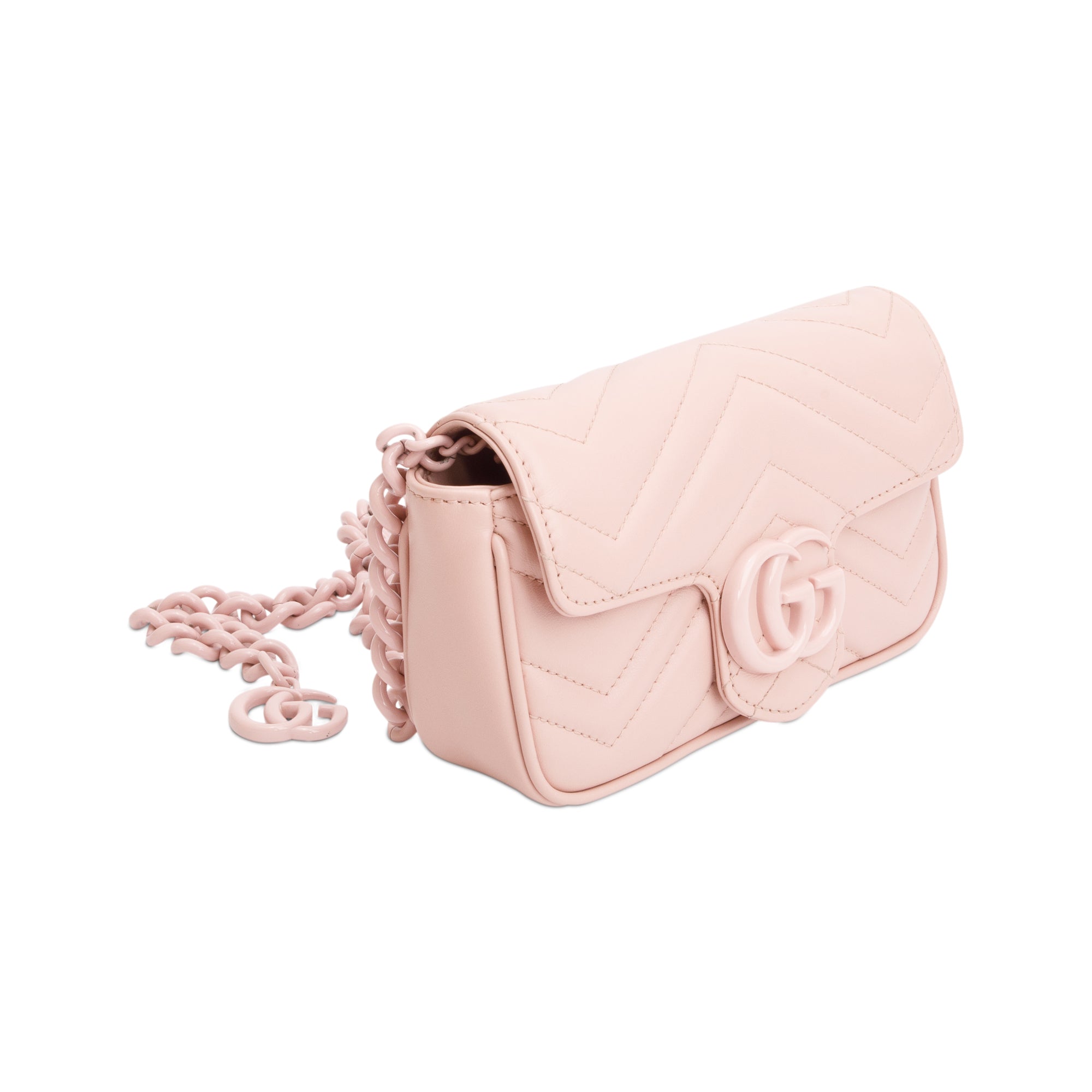 Gucci Pink GG Marmont Matelasse Monochrome Belt Bag w/ Box