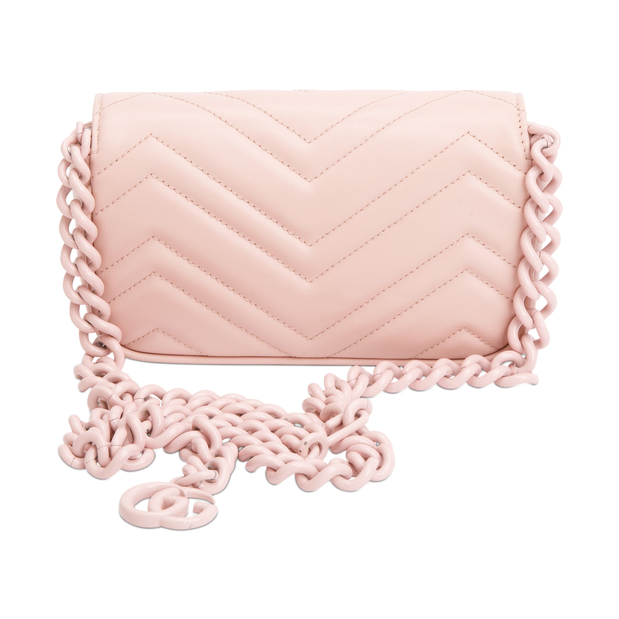 Gucci Pink GG Marmont Matelasse Monochrome Belt Bag w/ Box