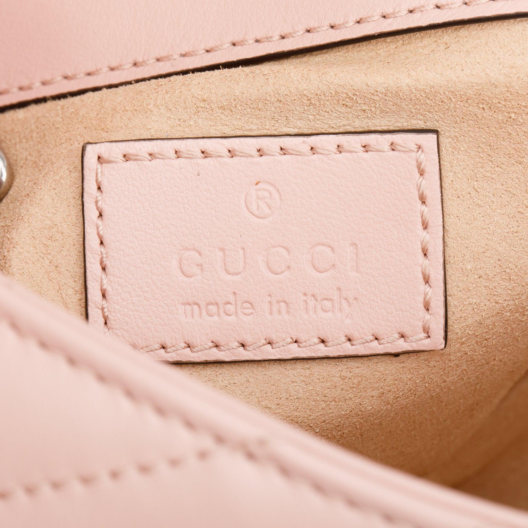 Gucci Pink GG Marmont Matelasse Monochrome Belt Bag w/ Box