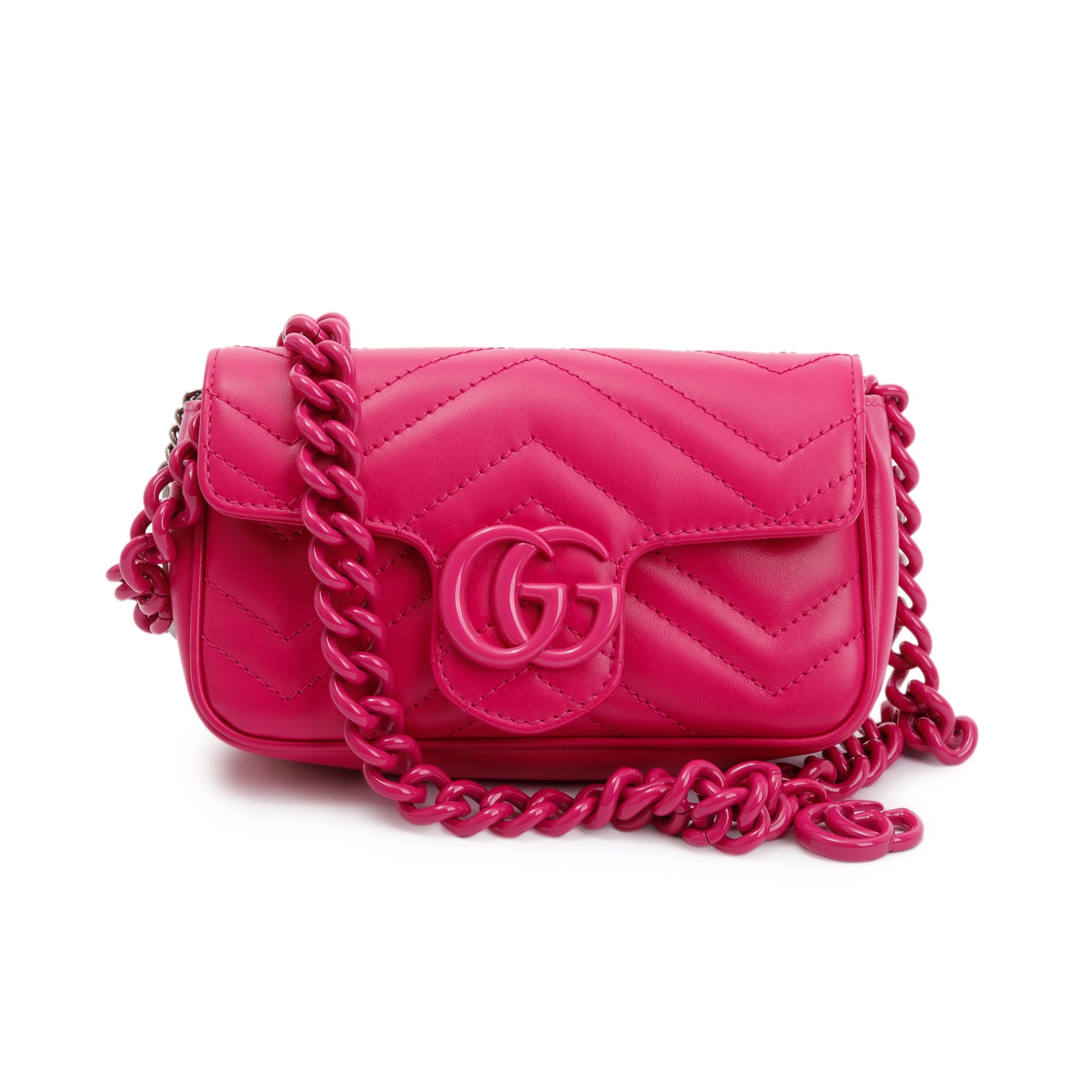 Gucci Pink GG Marmont Matelasse Monochrome Belt Bag w/ Box