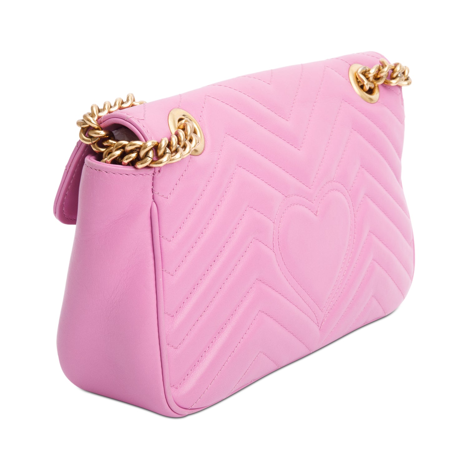 Gucci Pink GG Marmont Matelasse Small Shoulder Bag