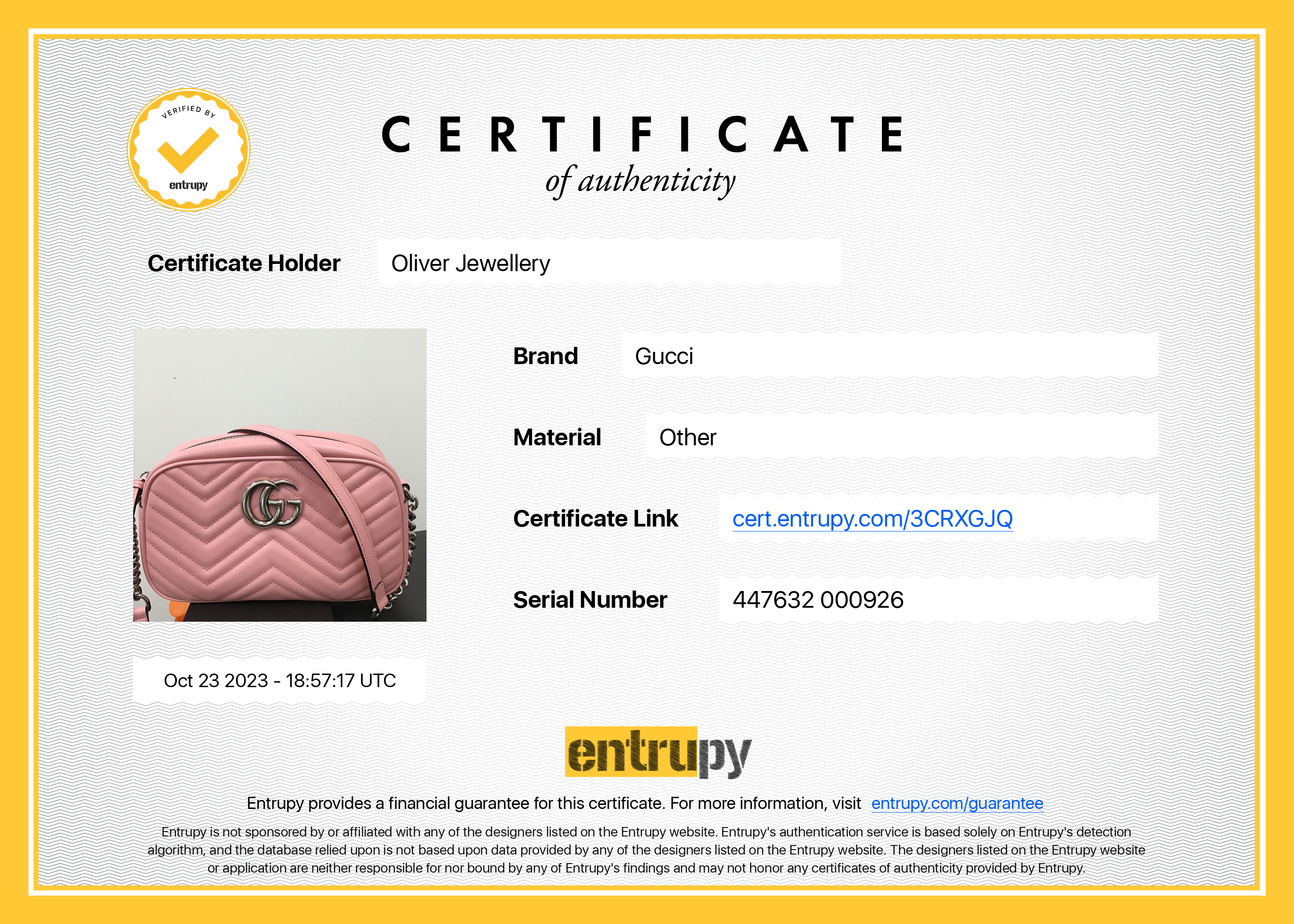 Gucci Pink GG Marmont Matelasse Small Shoulder Bag w/ Box