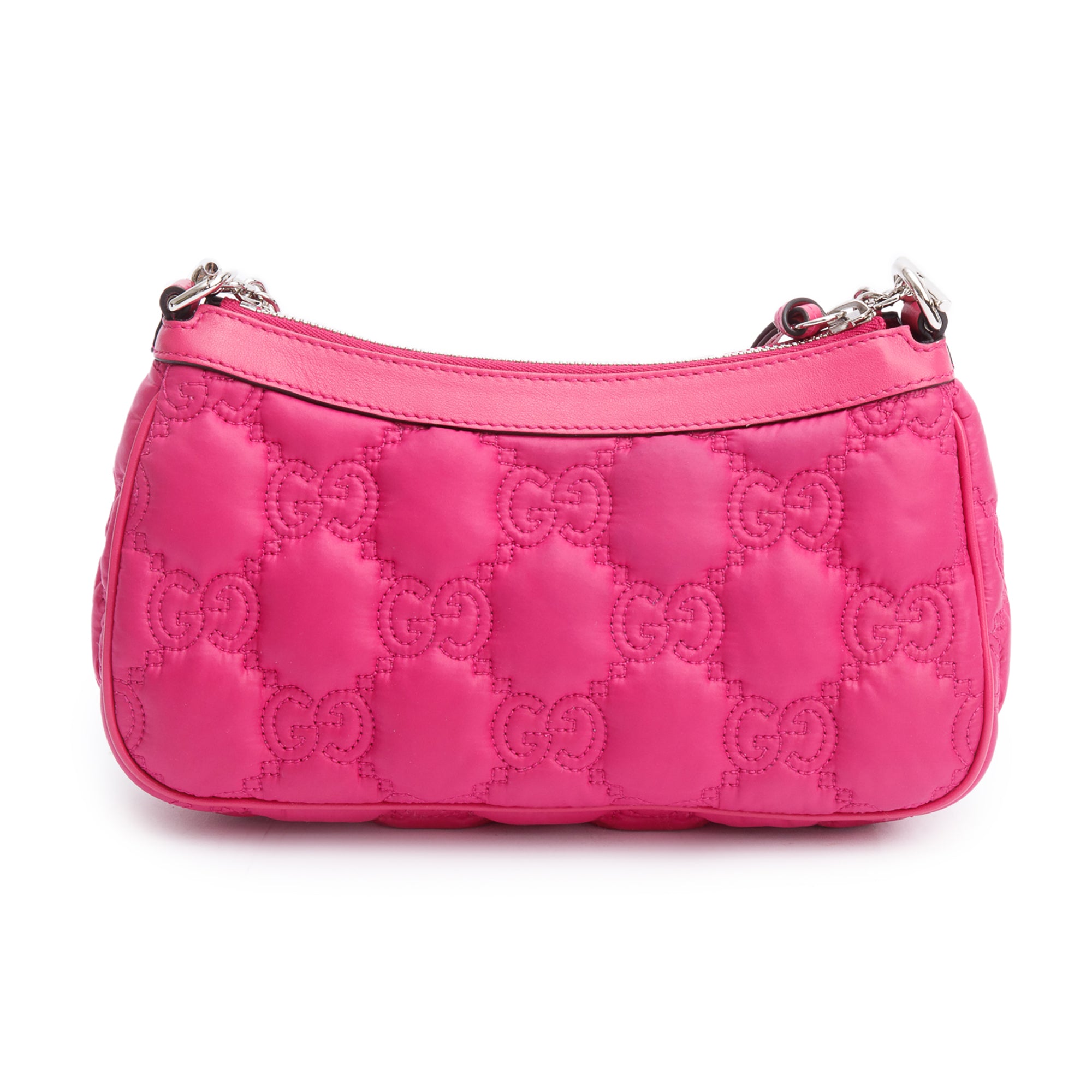 Gucci Pink GG Quilted Matelasse Leather Small Chain Shoulder Bag w/ Strap & Box