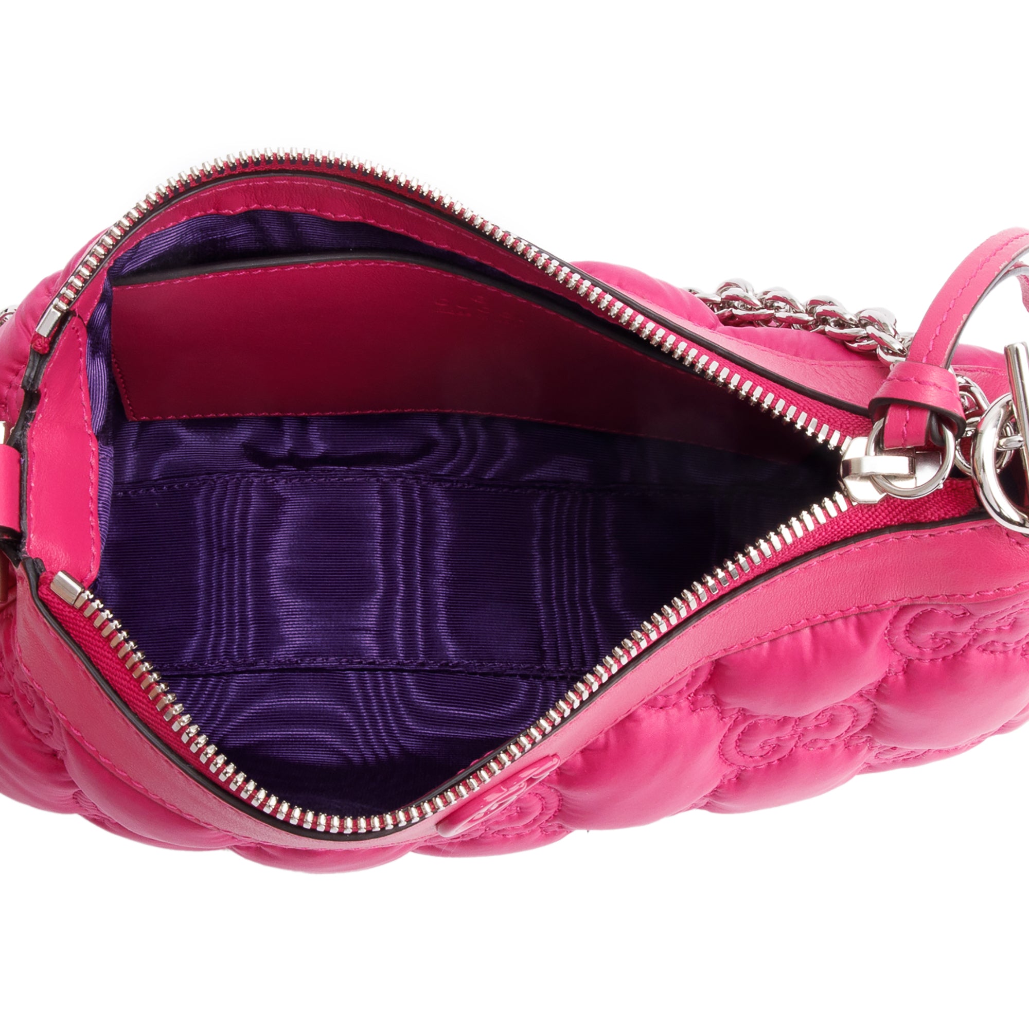 Gucci Pink GG Quilted Matelasse Leather Small Chain Shoulder Bag w/ Strap & Box