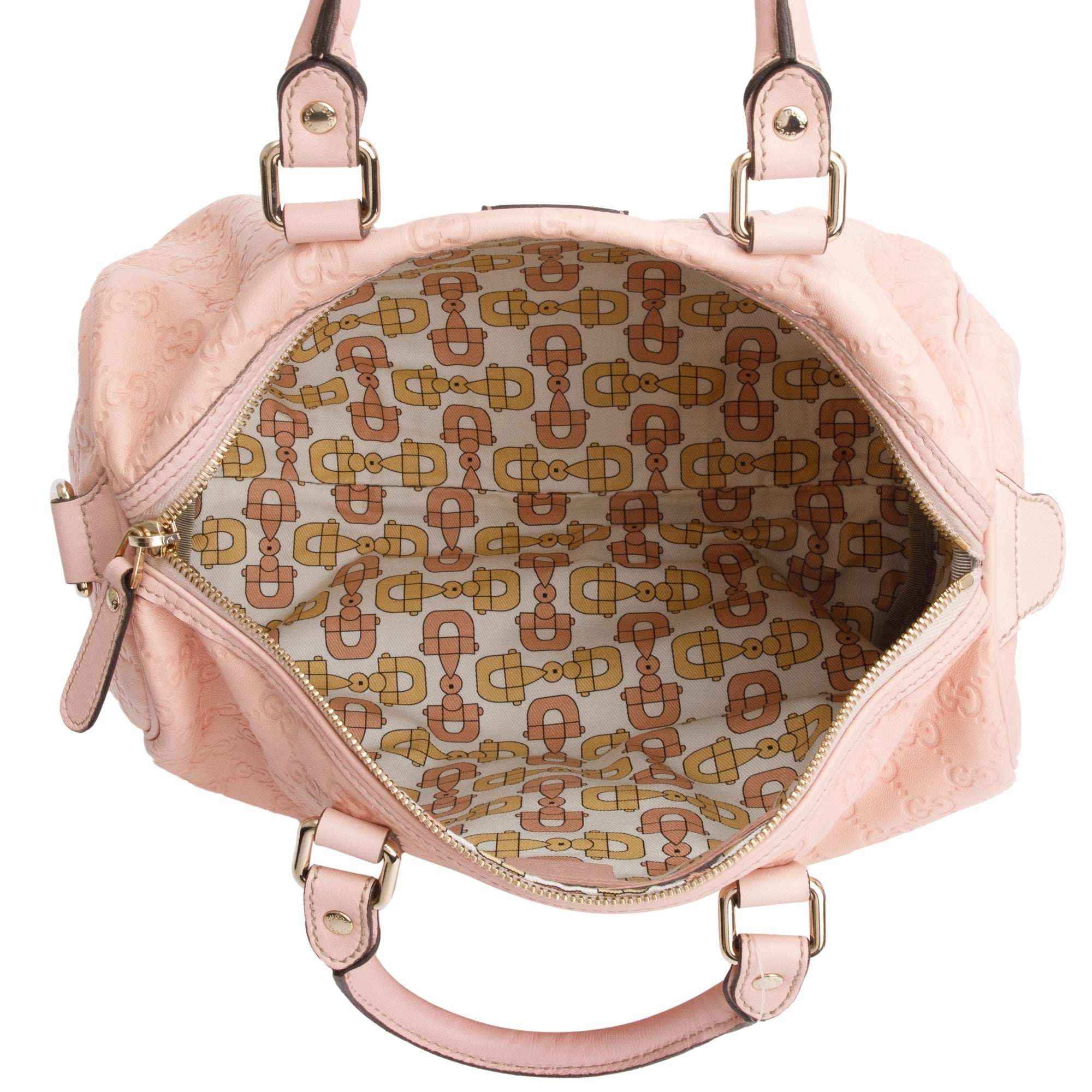 Gucci Pink GG Signature Leather Medium Joy Boston Bag