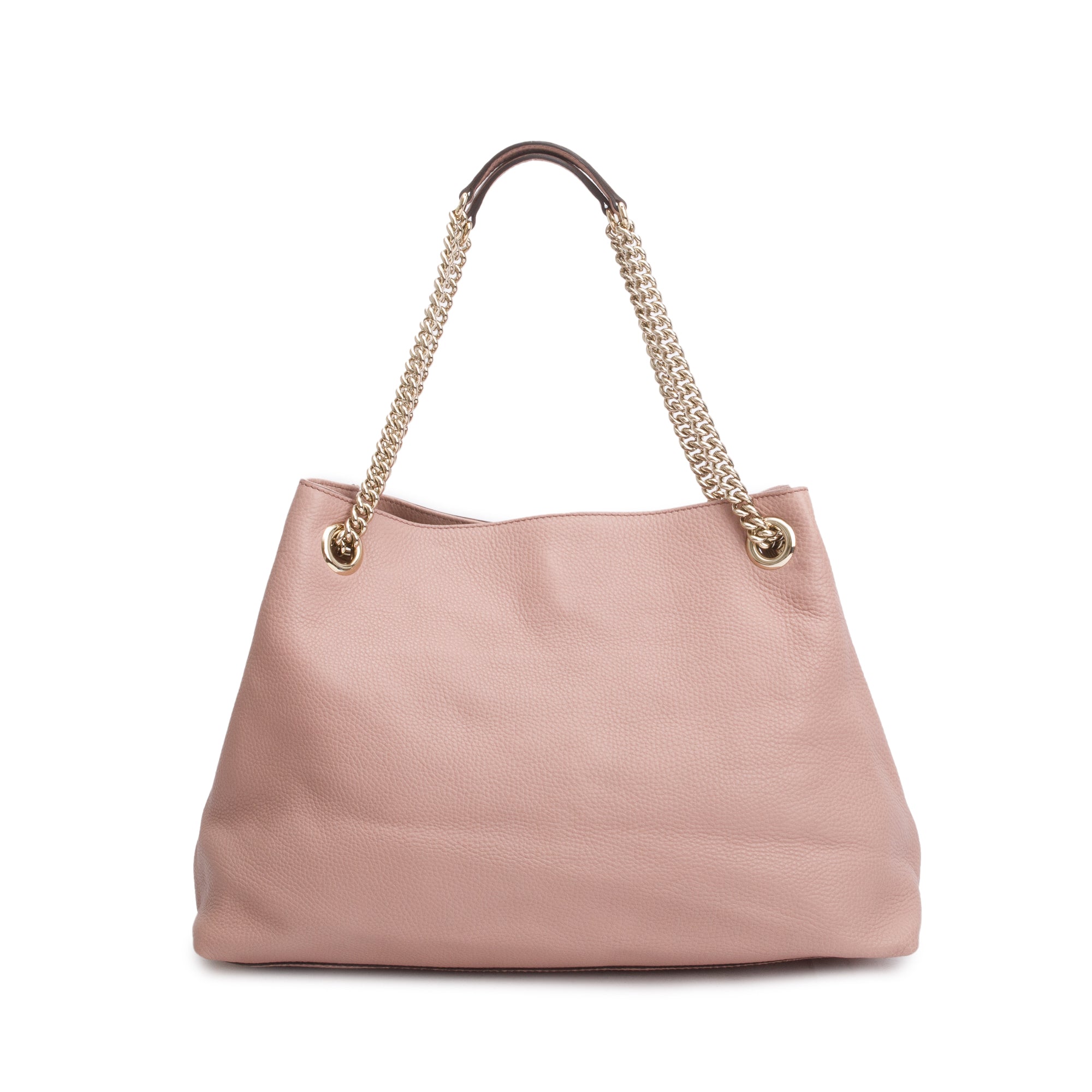 Gucci Pink Grained Leather Medium Soho Chain Tote