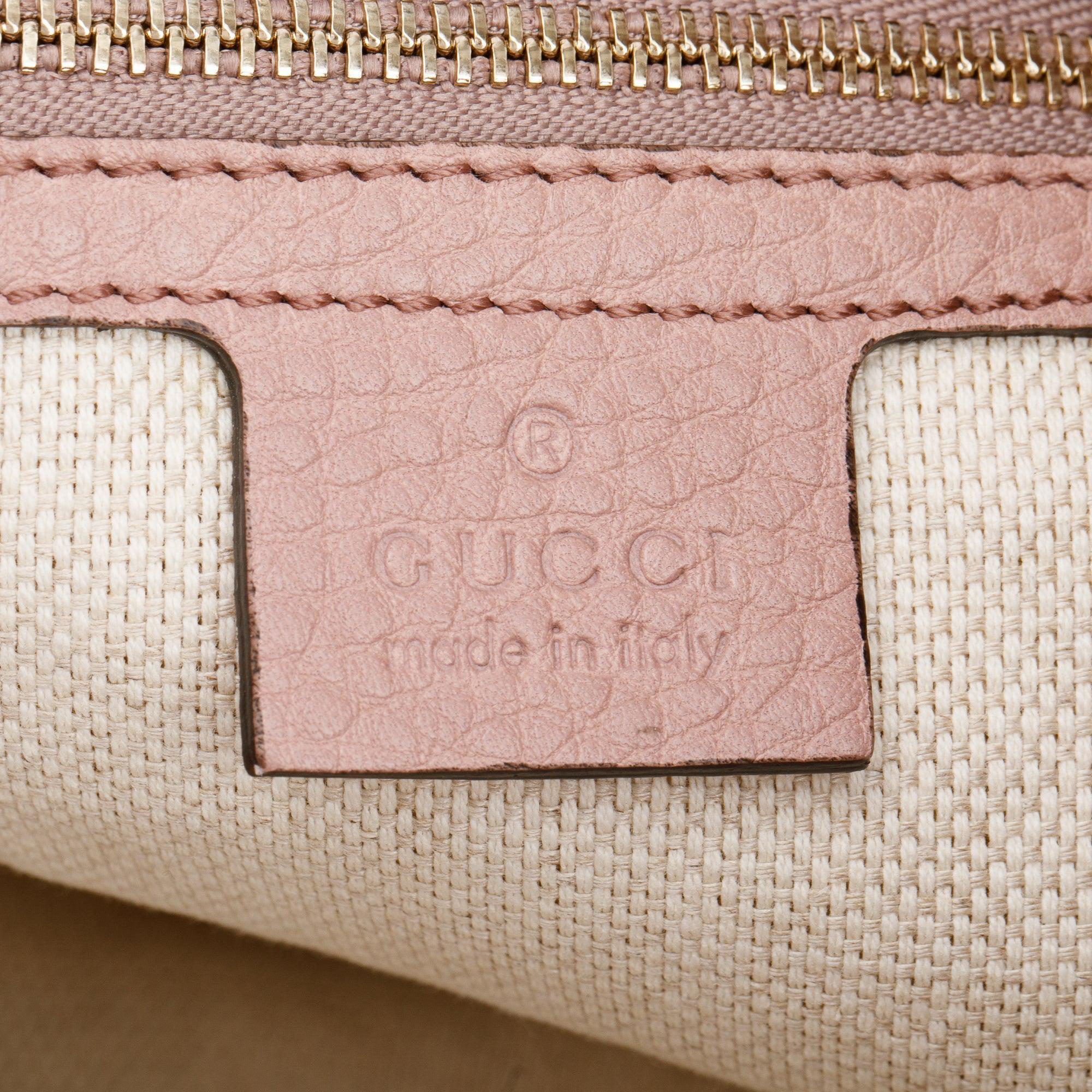 Gucci Pink Grained Leather Medium Soho Chain Tote