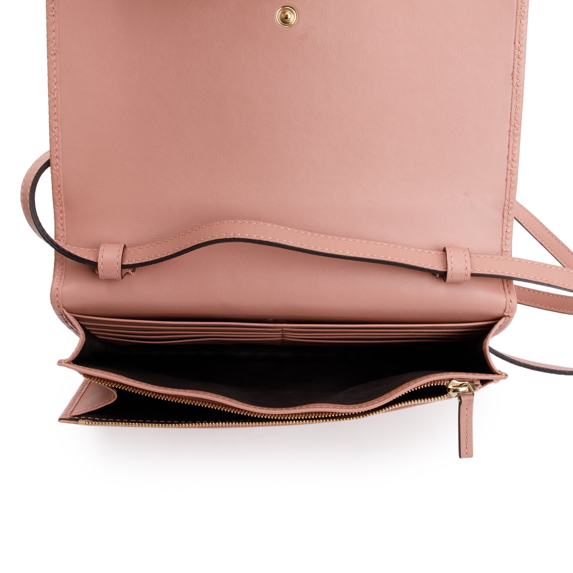 Gucci Pink Microguccissima Leather Wallet on Strap