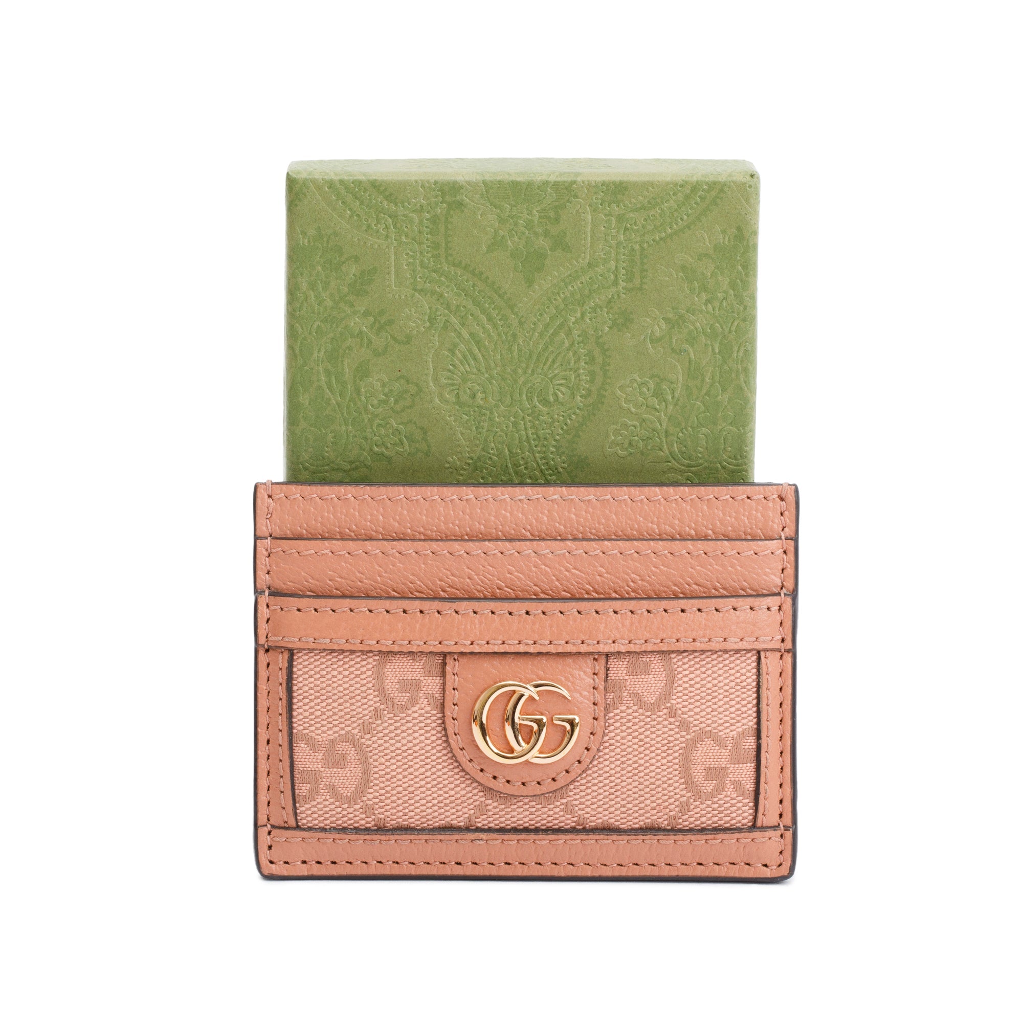 Gucci Pink Ophidia GG Supreme Card Case w/ Box