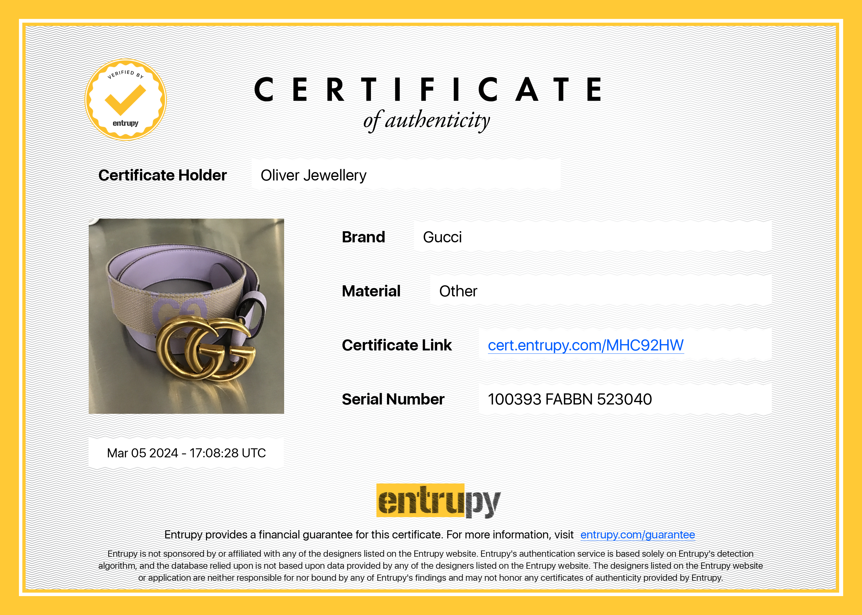 Gucci Purple GG Marmont Jumbo GG Wide Belt 80 32 w/ Box