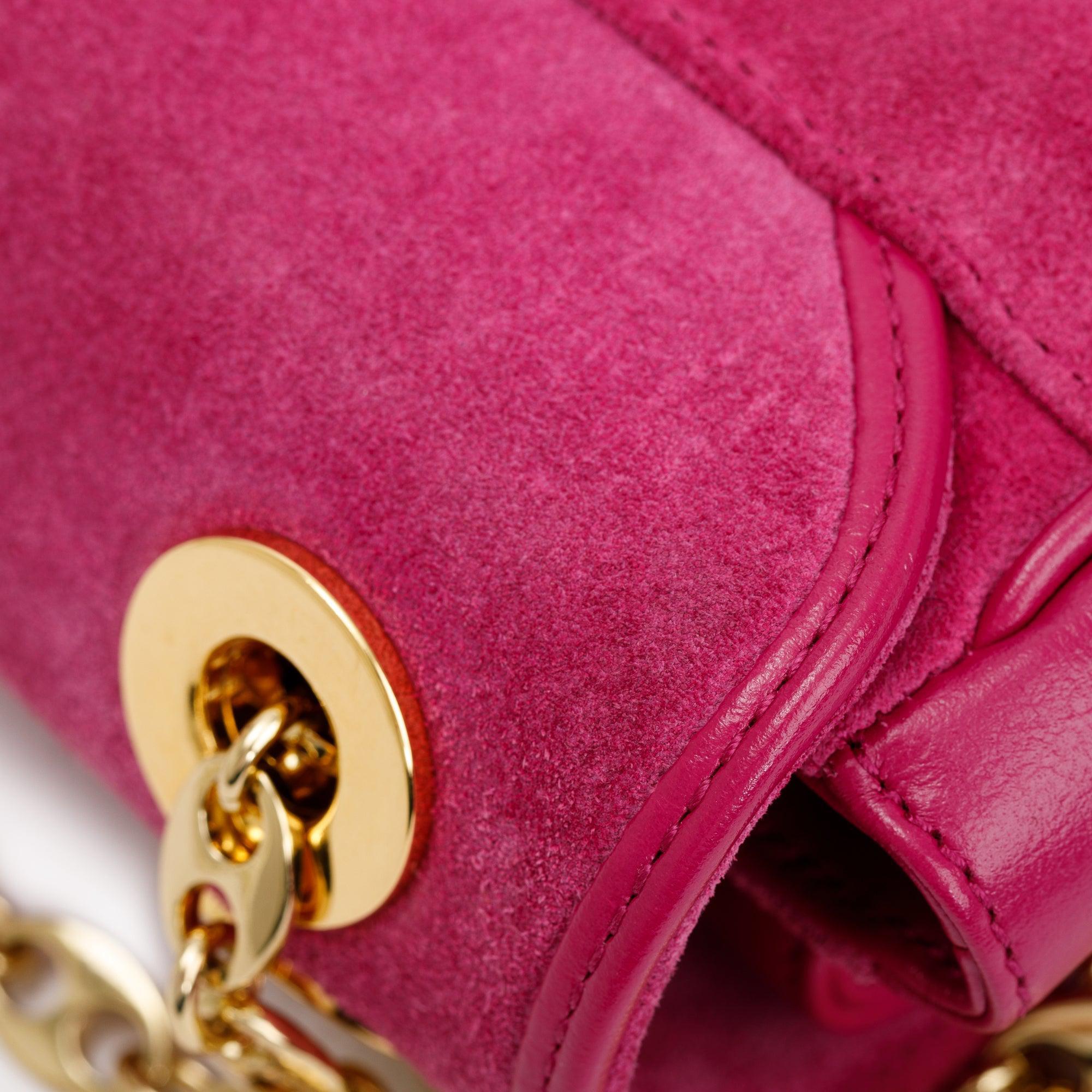 Gucci Purple Suede Calfskin Leather Mini Marina Chain Shoulder Bag