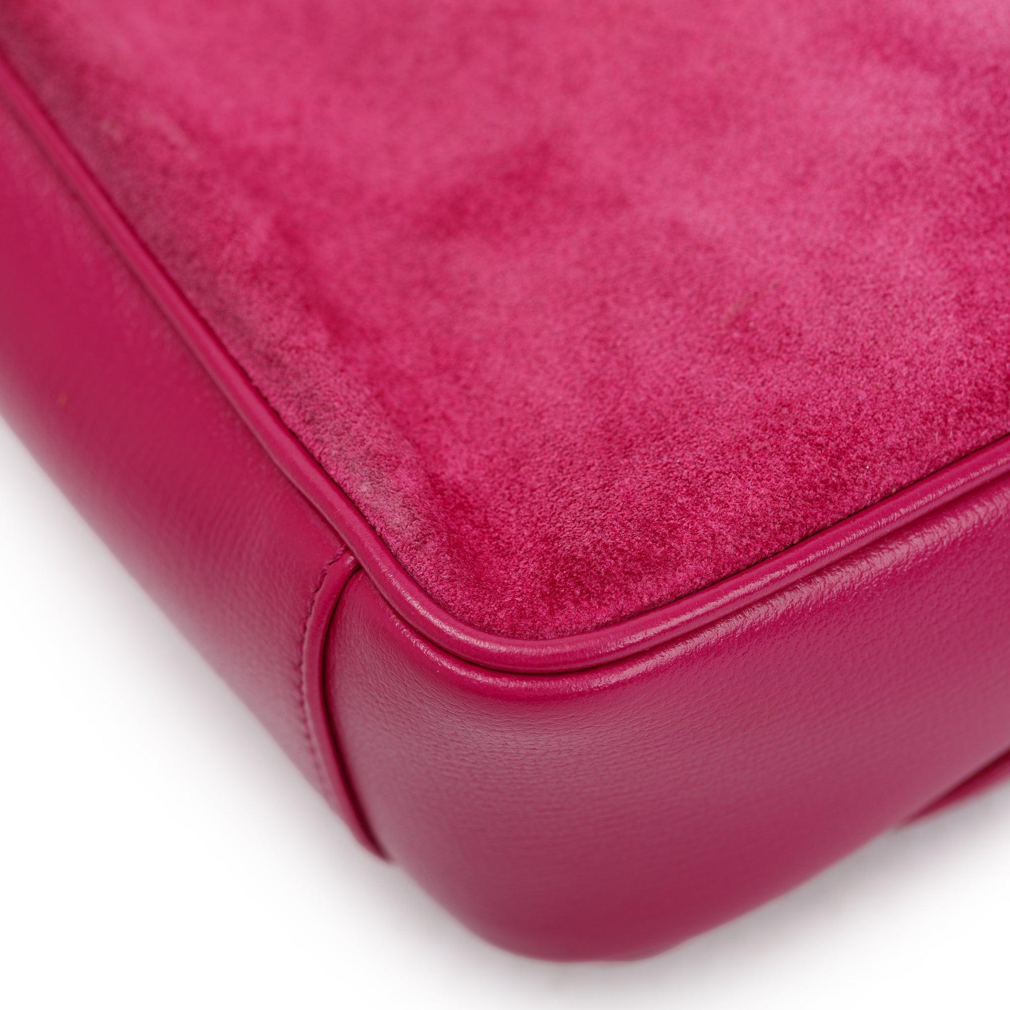 Gucci Purple Suede Calfskin Leather Mini Marina Chain Shoulder Bag