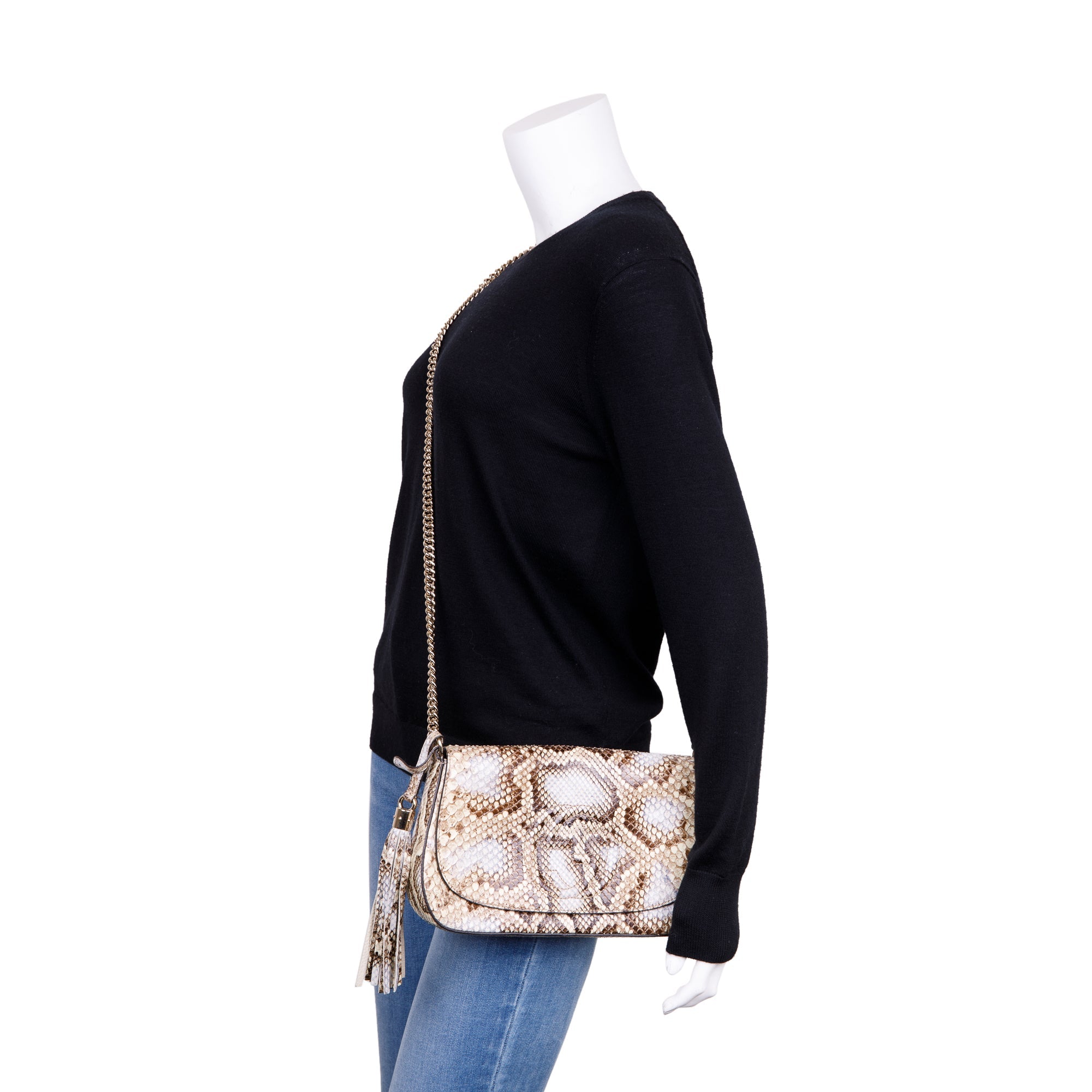 Soho Top Handle Python Gucci Python Soho Chain Crossbody Bag w/ Box – OLIVER'S