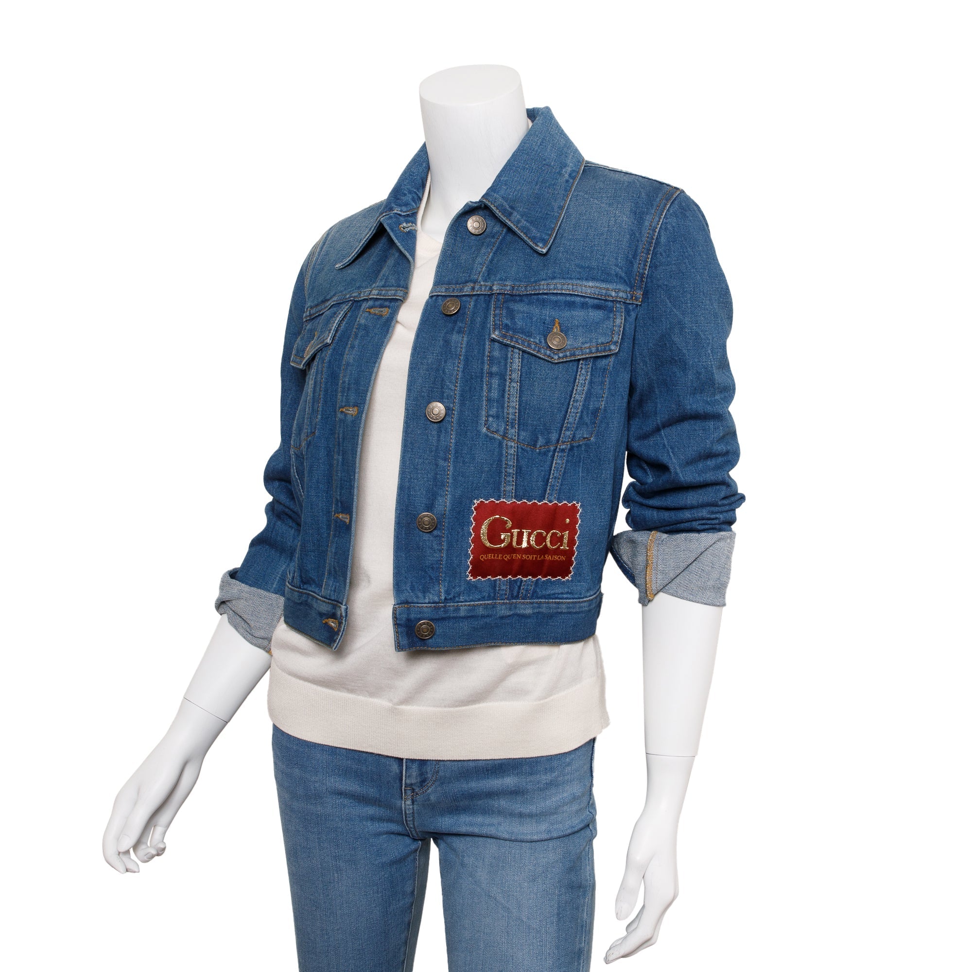 Gucci 'Quelle Qu'En Soit La Saison' Blue Denim Jacket, Size 38