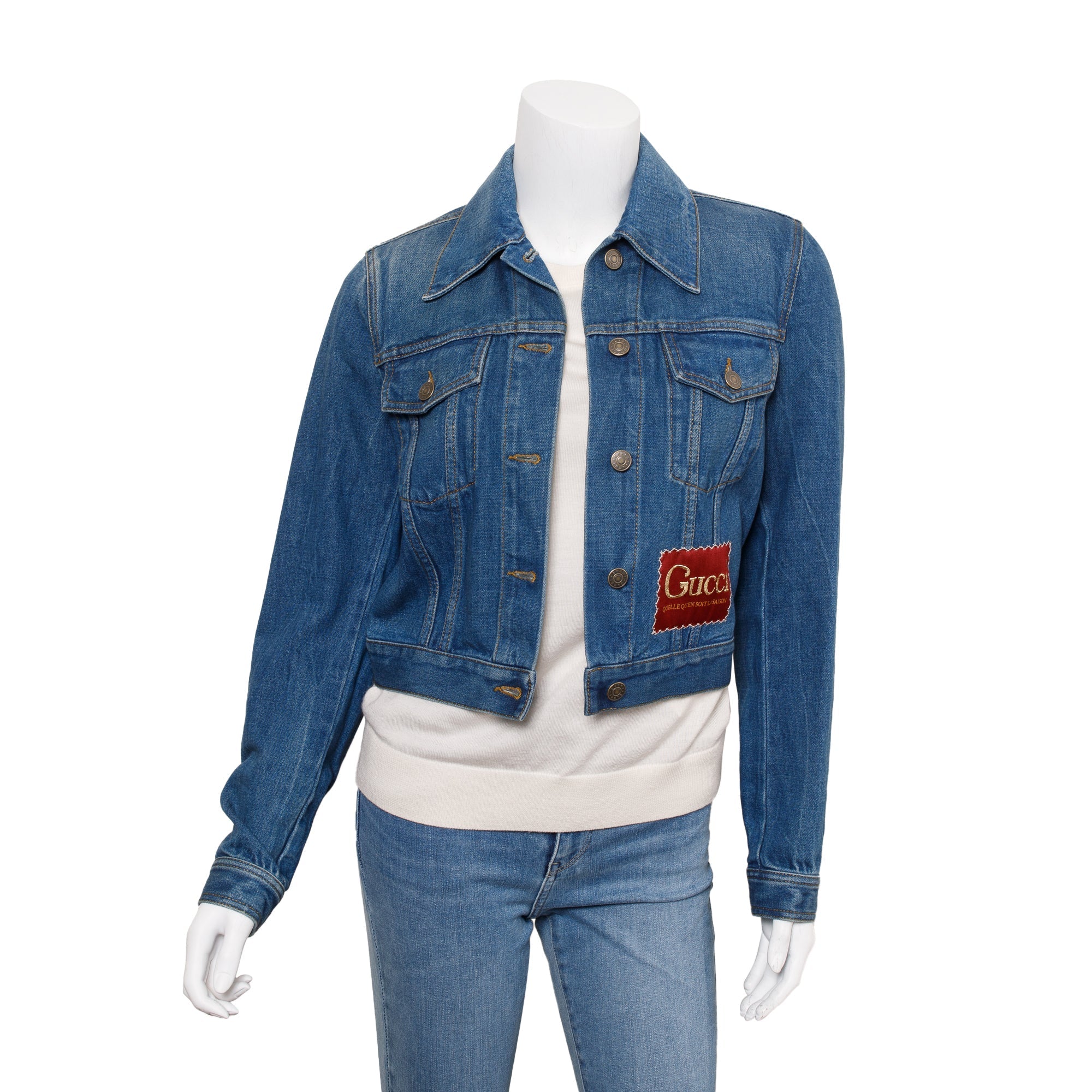 Gucci 'Quelle Qu'En Soit La Saison' Blue Denim Jacket, Size 38