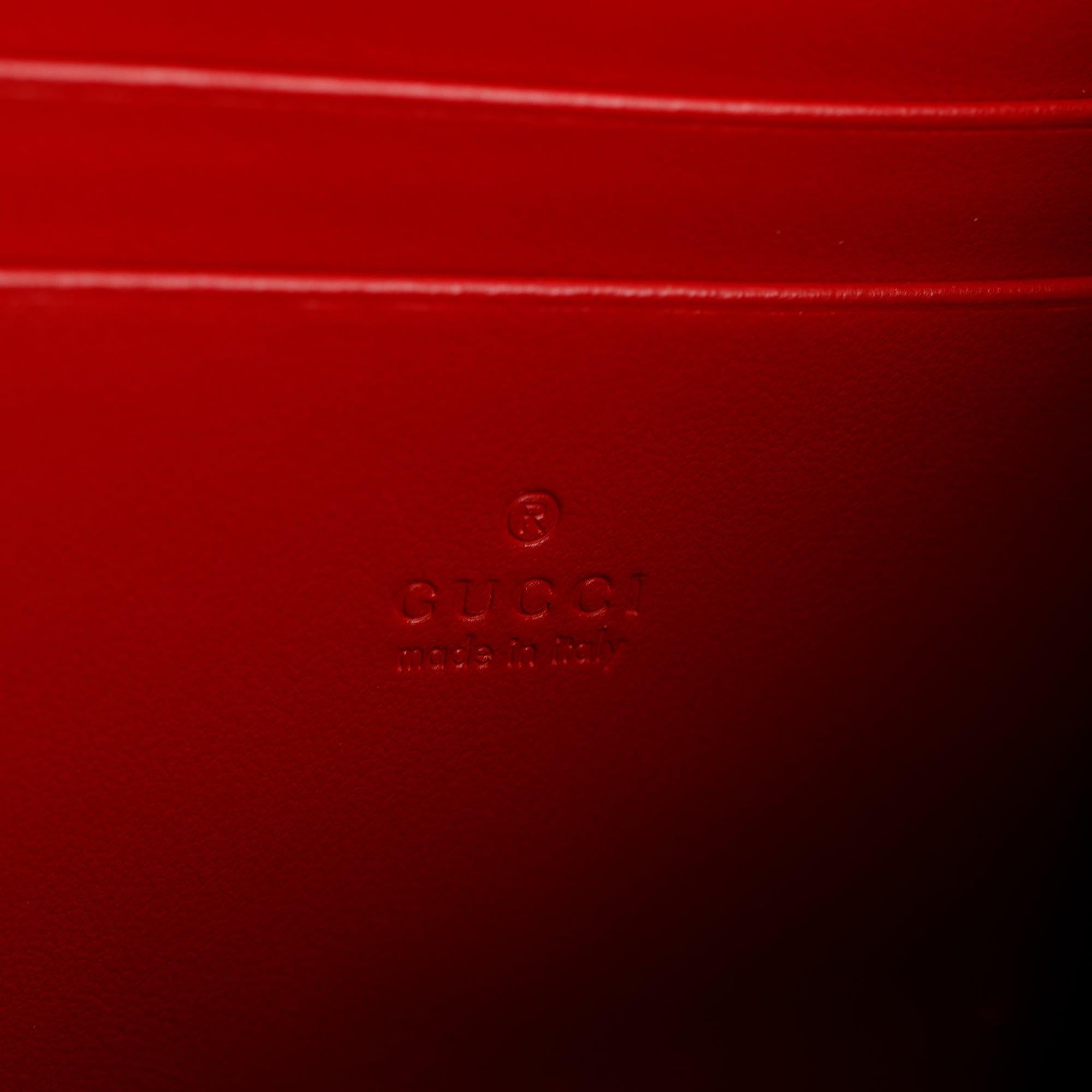 Gucci Red Calfskin Leather GG Marmont Matelasse Mini Bag