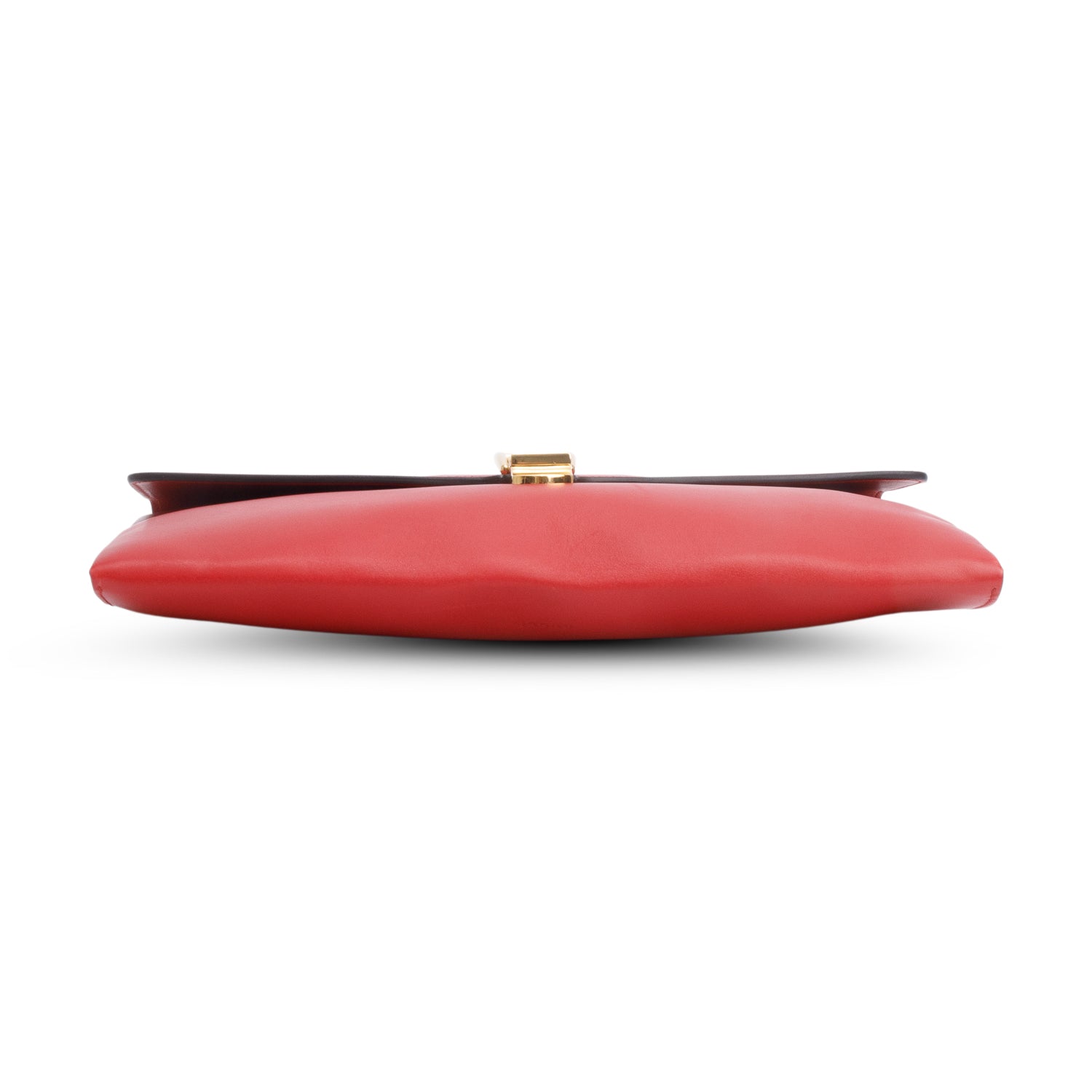 Gucci Red Calfskin Leather Web Maxi Sylvie Clutch