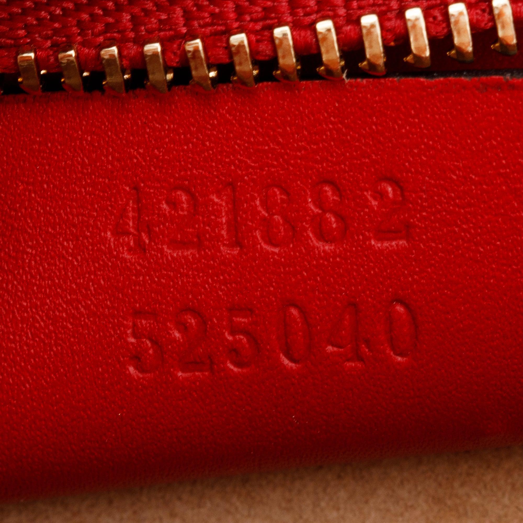 Gucci Red Calfskin Leather Web Small Sylvie Shoulder Bag