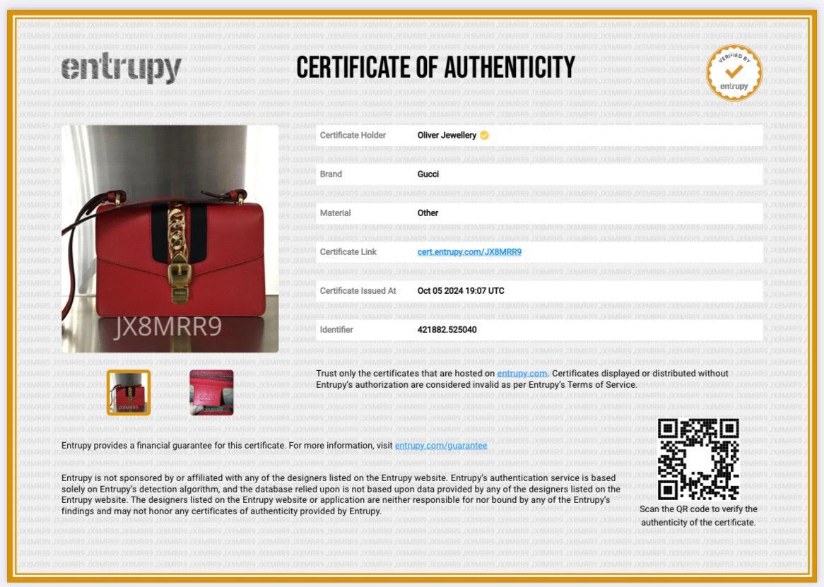 Gucci Red Calfskin Leather Web Small Sylvie Shoulder Bag