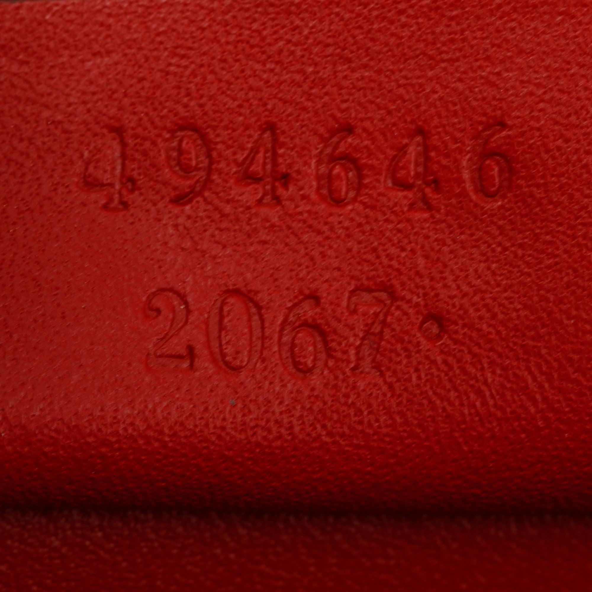 Gucci Red Calfskin Leather Web Super Mini Sylvie Chain Shoulder Bag