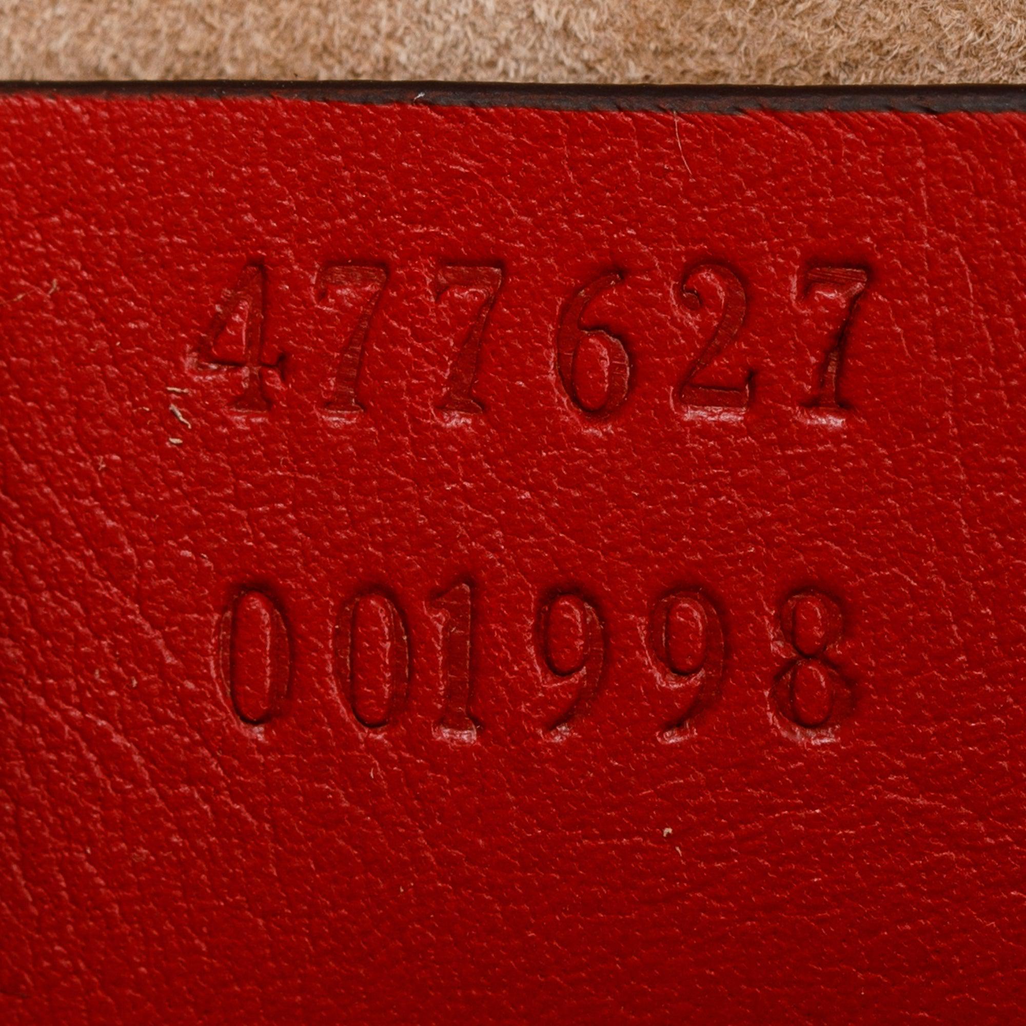 Gucci Red Calfskin Leather Web Sylvie Clutch