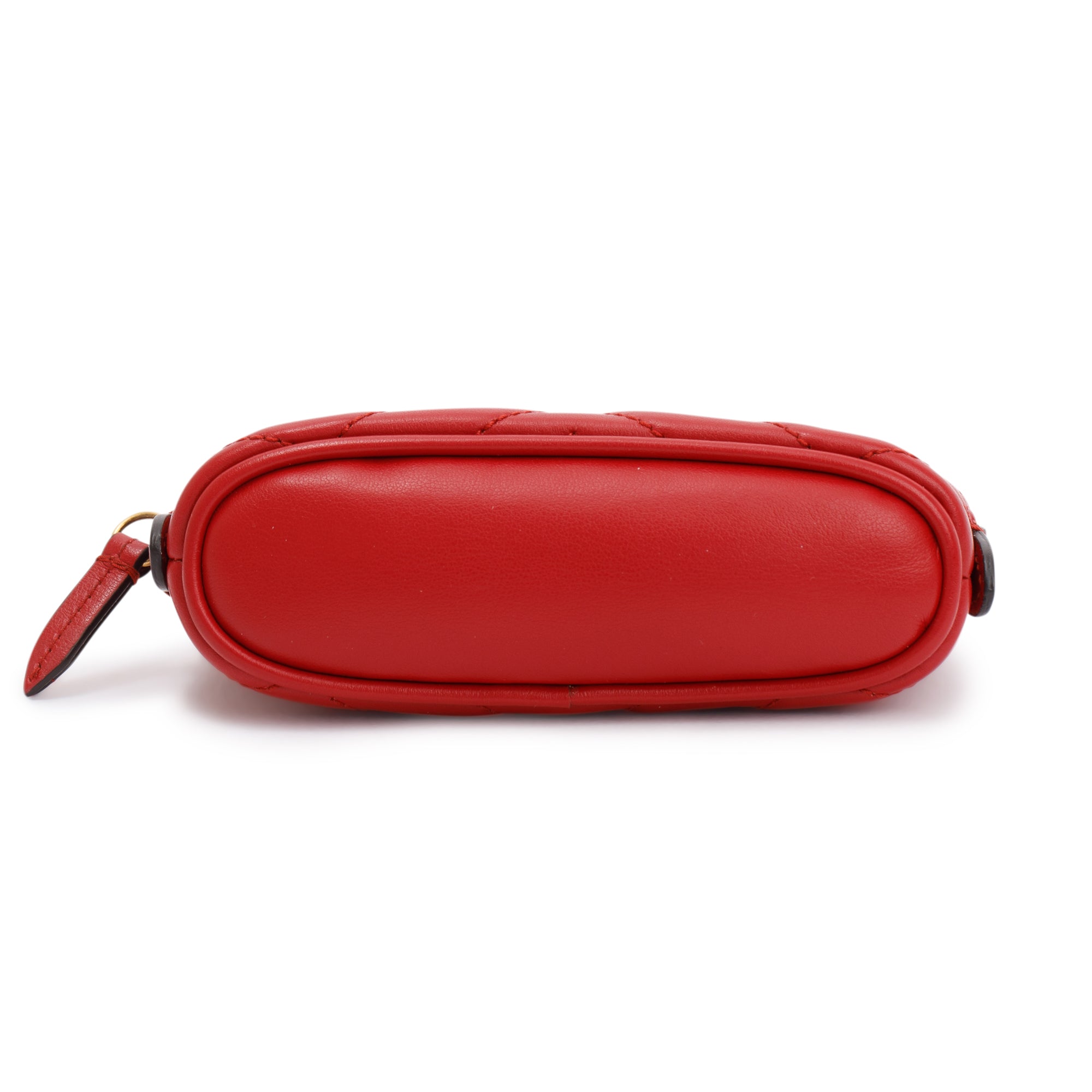 Gucci Red Calfskin Matelasse GG Marmont Key Pouch