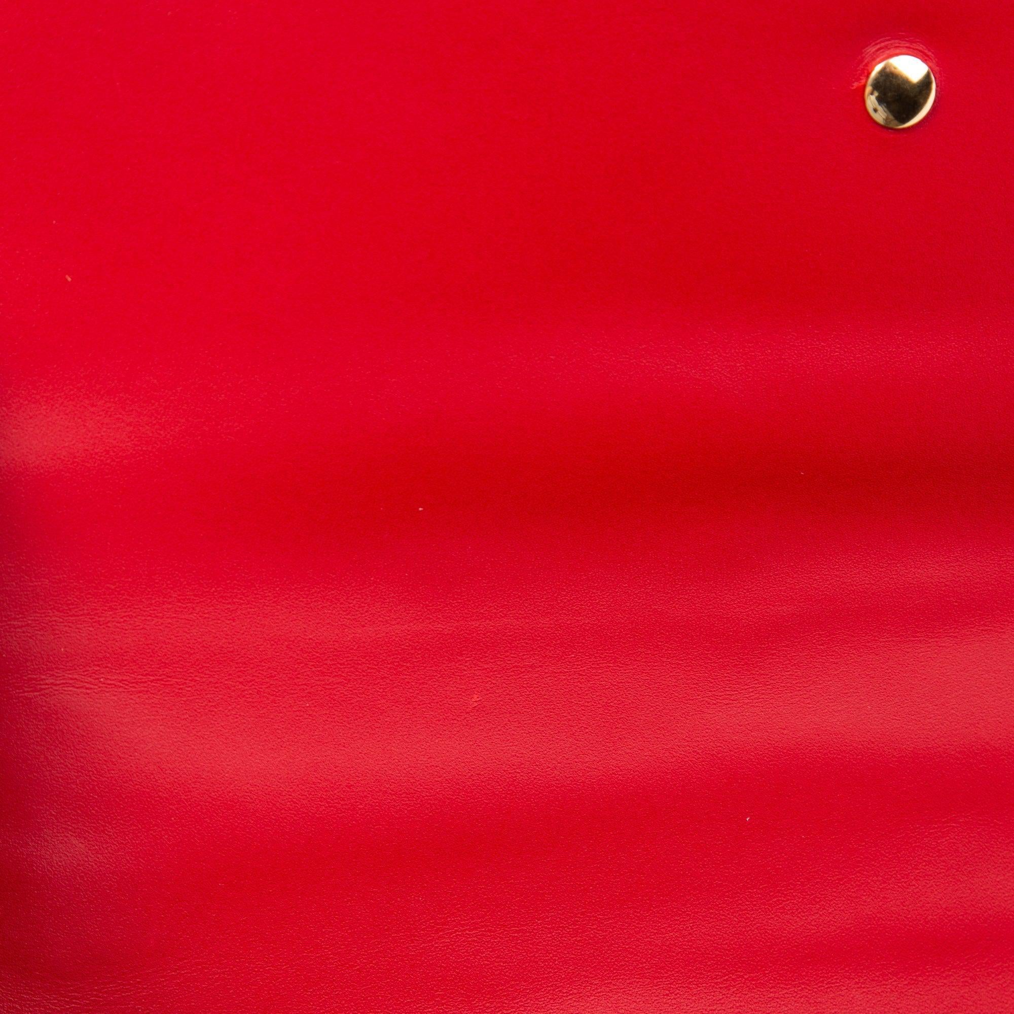 Gucci Red Calfskin Small Sylvie Shoulder Bag