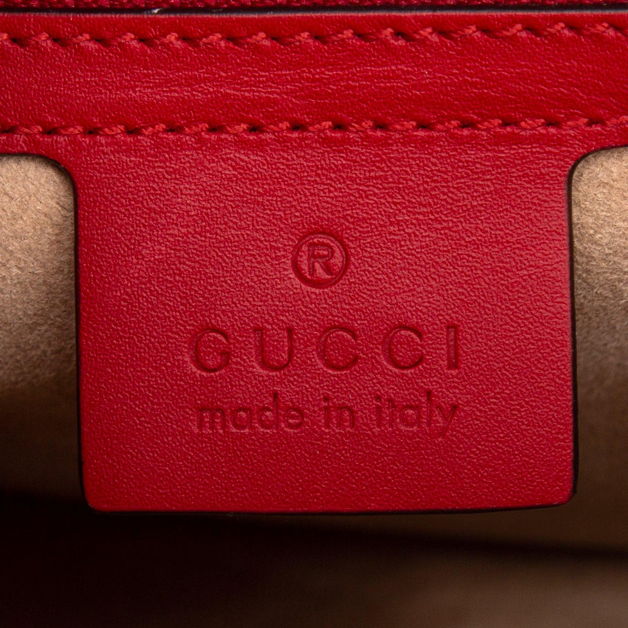 Gucci Red Calfskin Small Sylvie Shoulder Bag