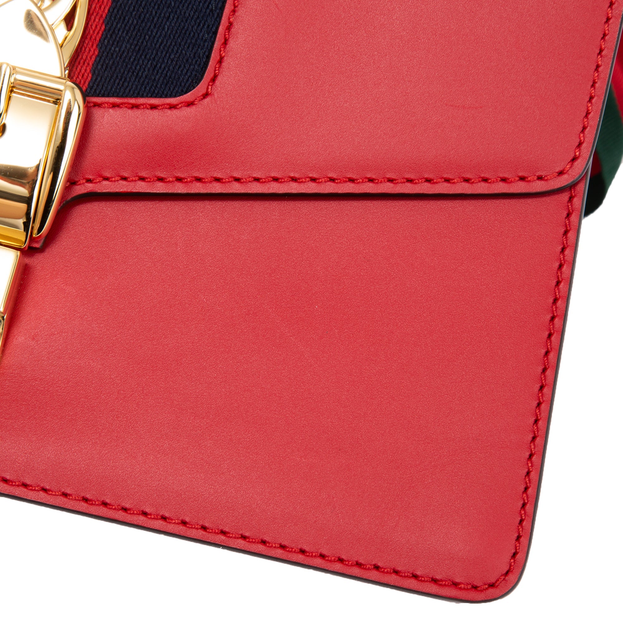Gucci Red Calfskin Small Sylvie Shoulder Bag