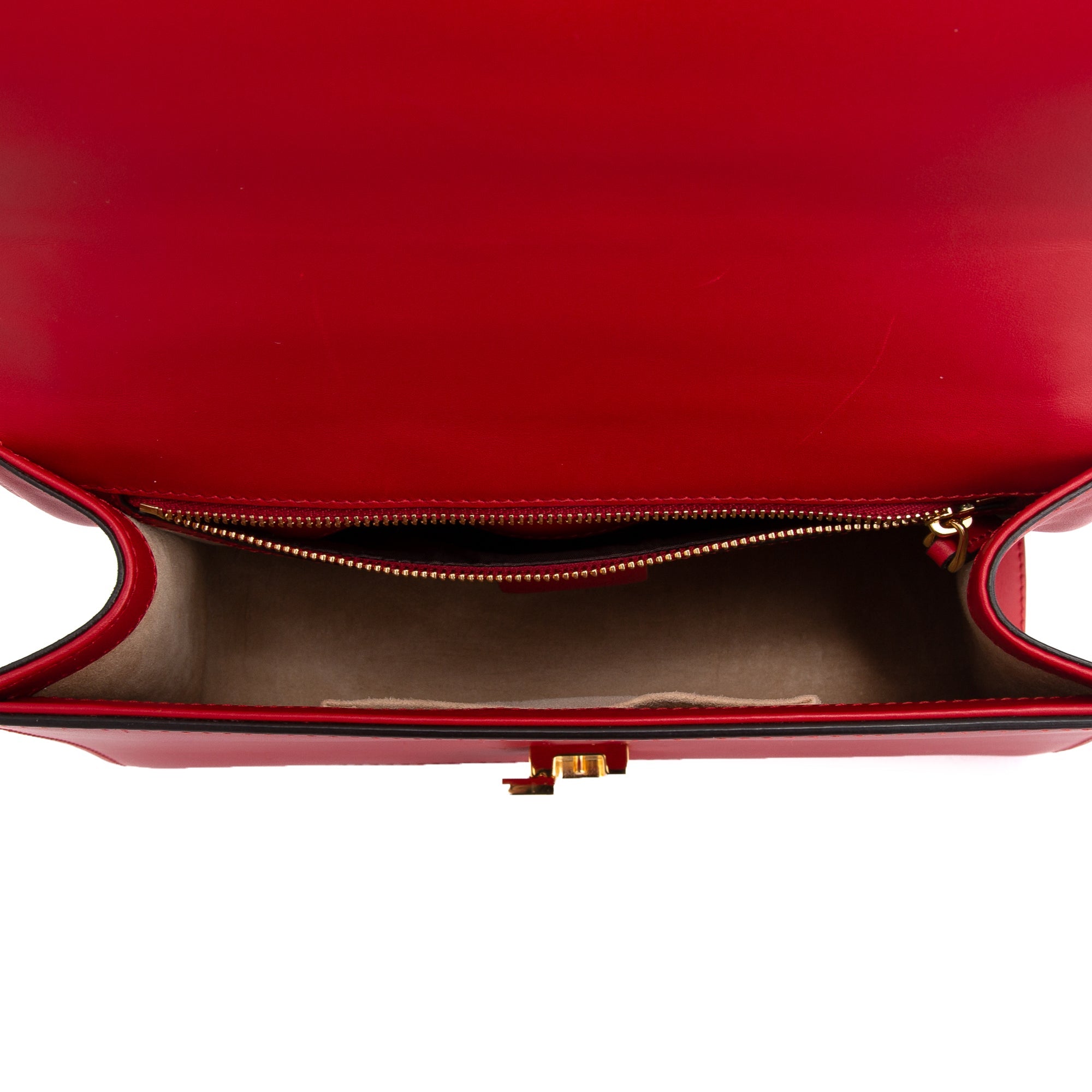 Gucci Red Calfskin Small Sylvie Shoulder Bag