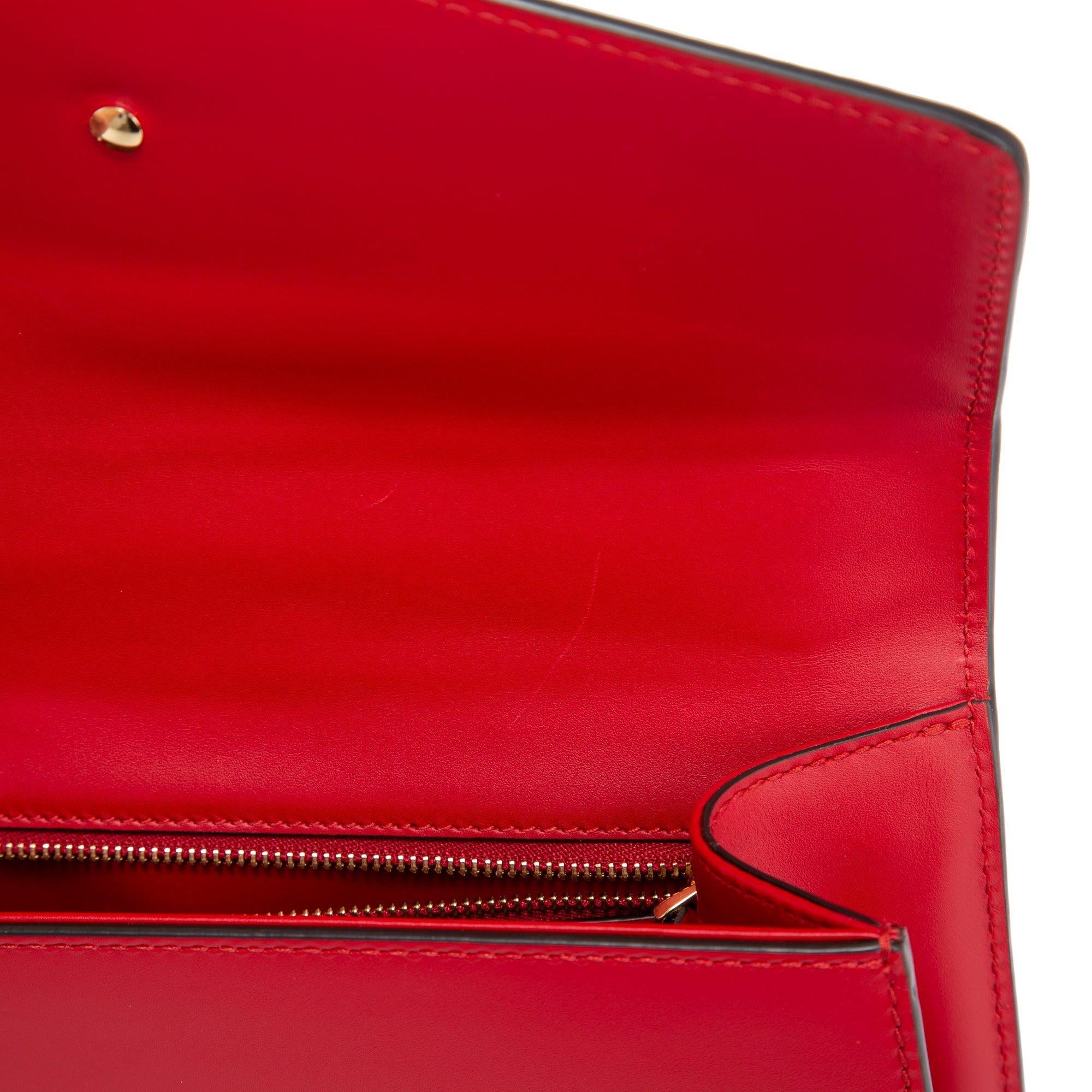 Gucci Red Calfskin Small Sylvie Shoulder Bag