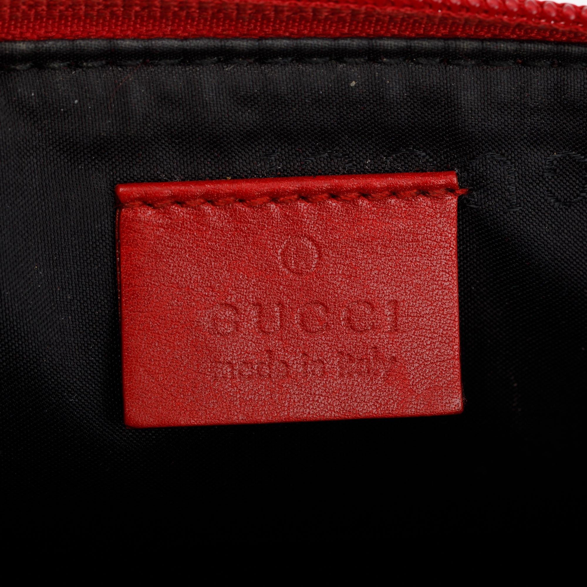 Gucci Red GG Canvas Boat Pochette