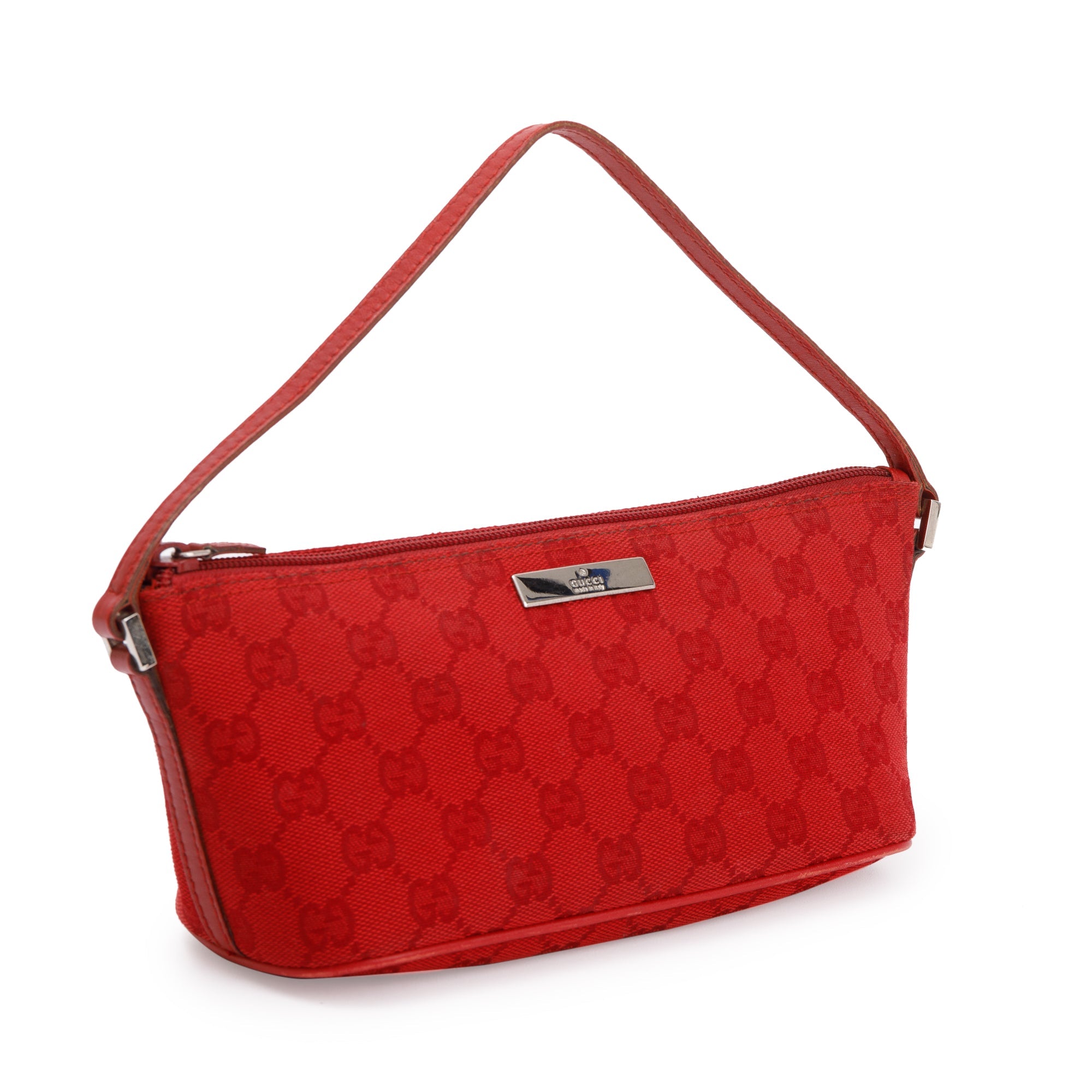 Gucci Red GG Canvas Boat Pochette