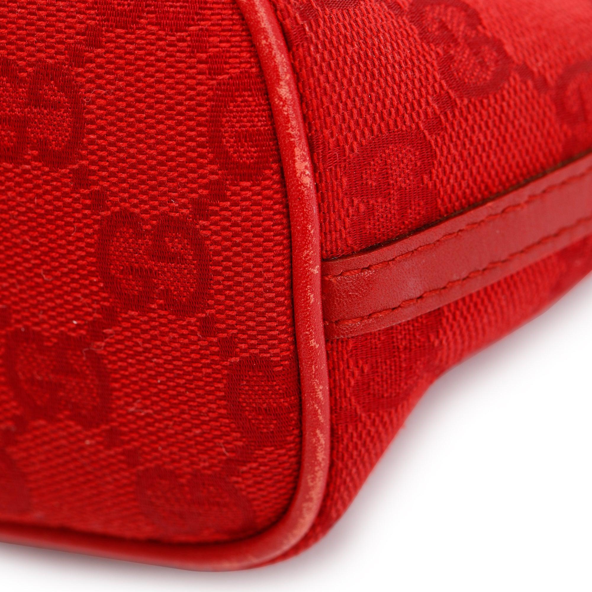 Gucci Red GG Canvas Boat Pochette