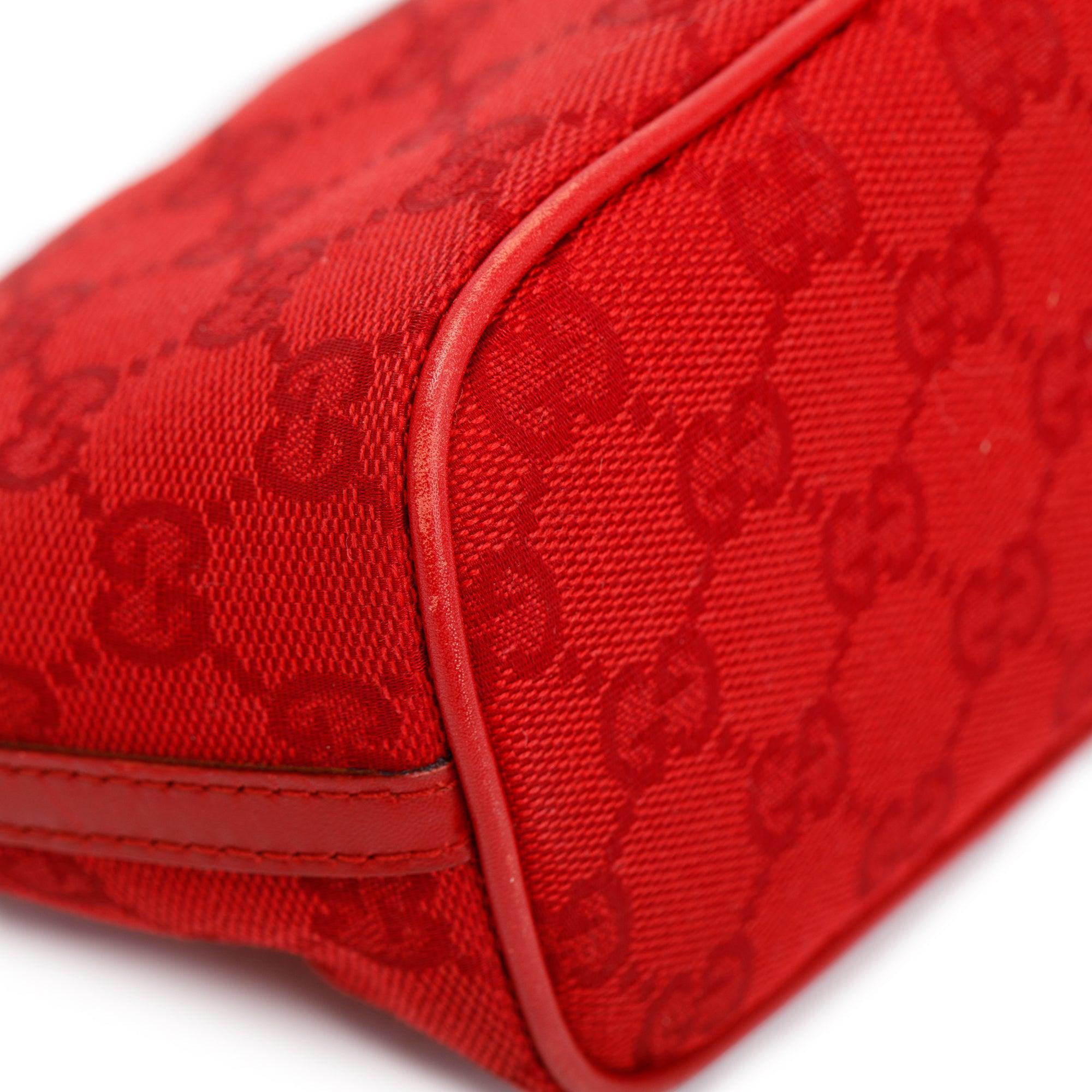 Gucci Red GG Canvas Boat Pochette